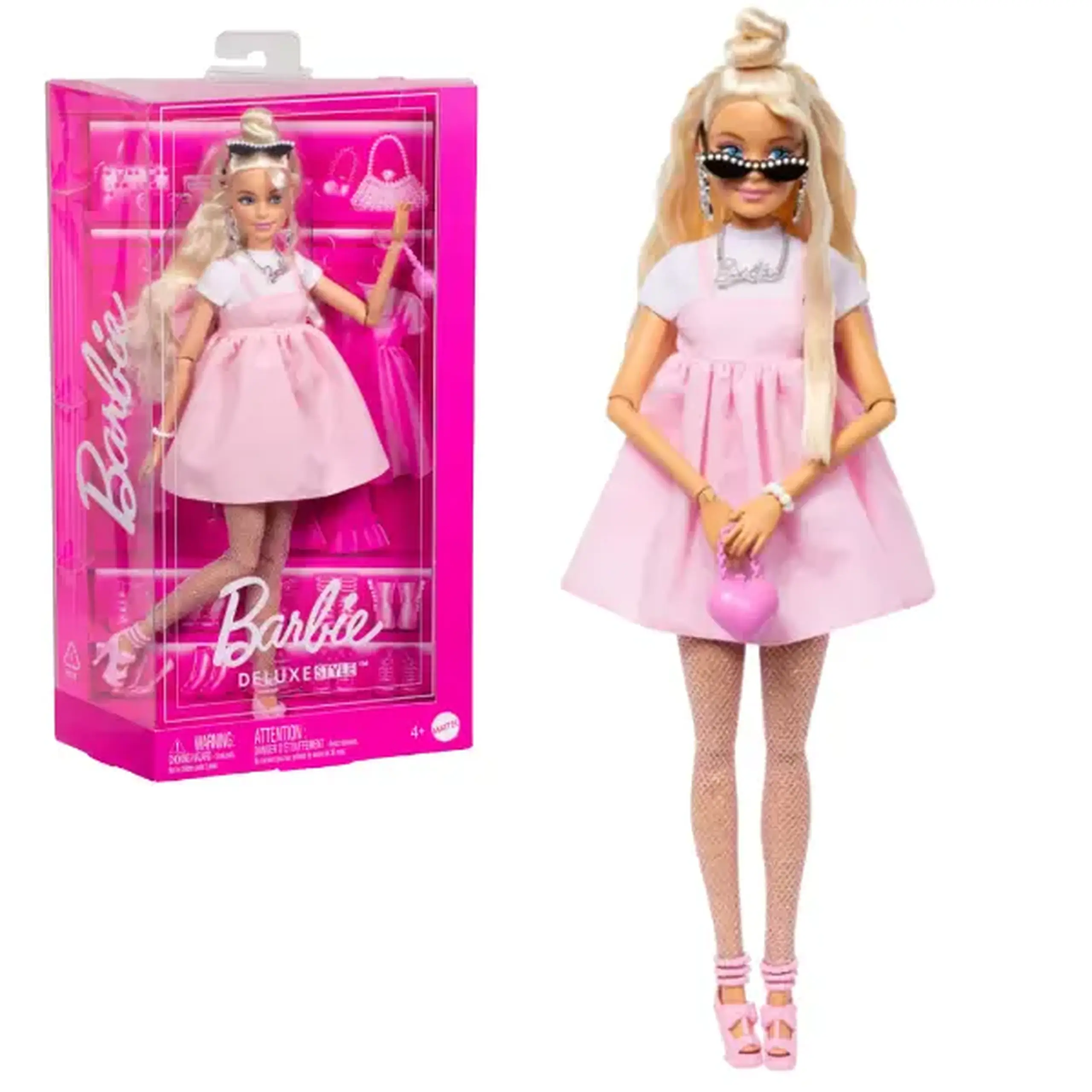 Păpușa Barbie "Fashionistă în rochie roz pastel"