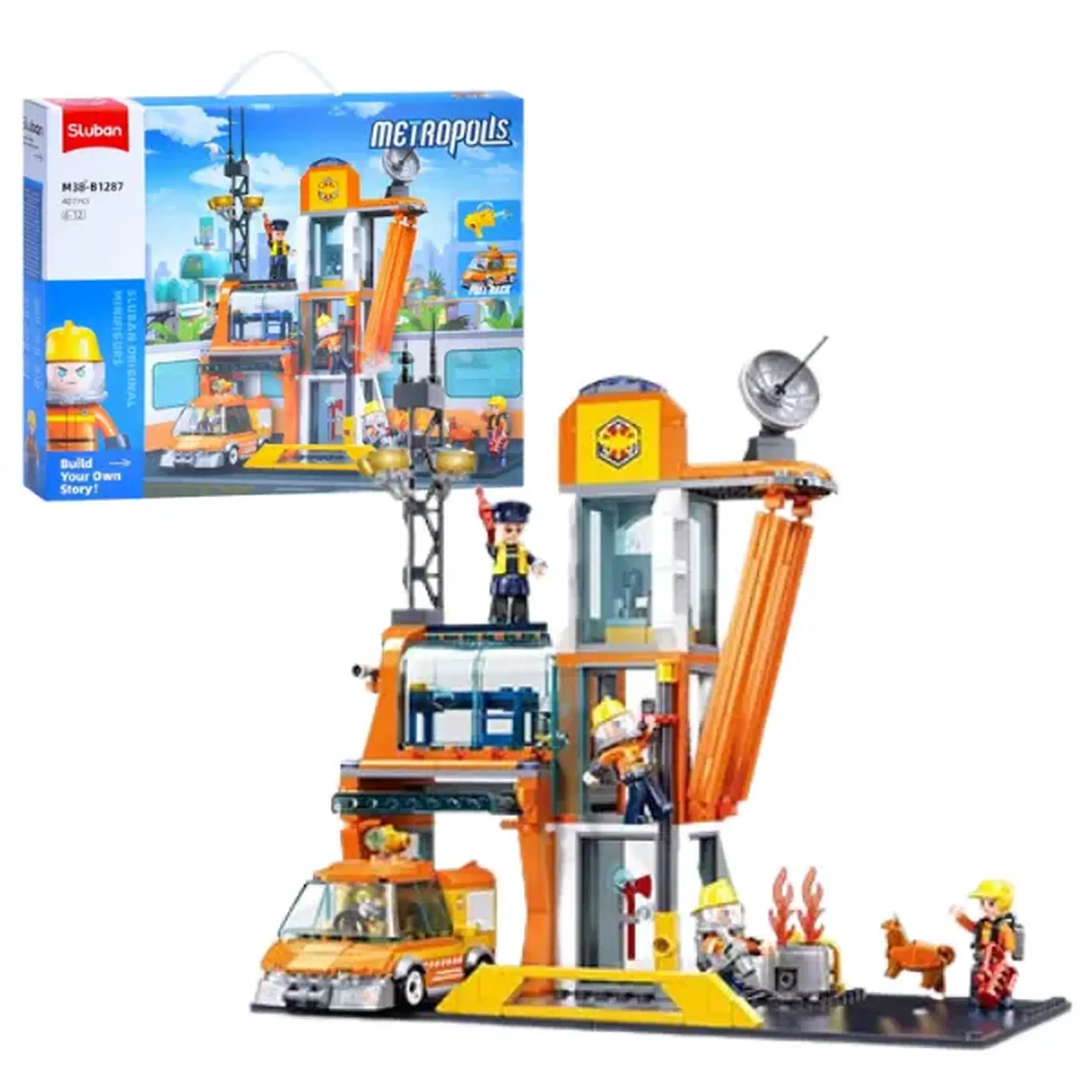 Set de construcție ”Stație de pompieri”, 407 elem.