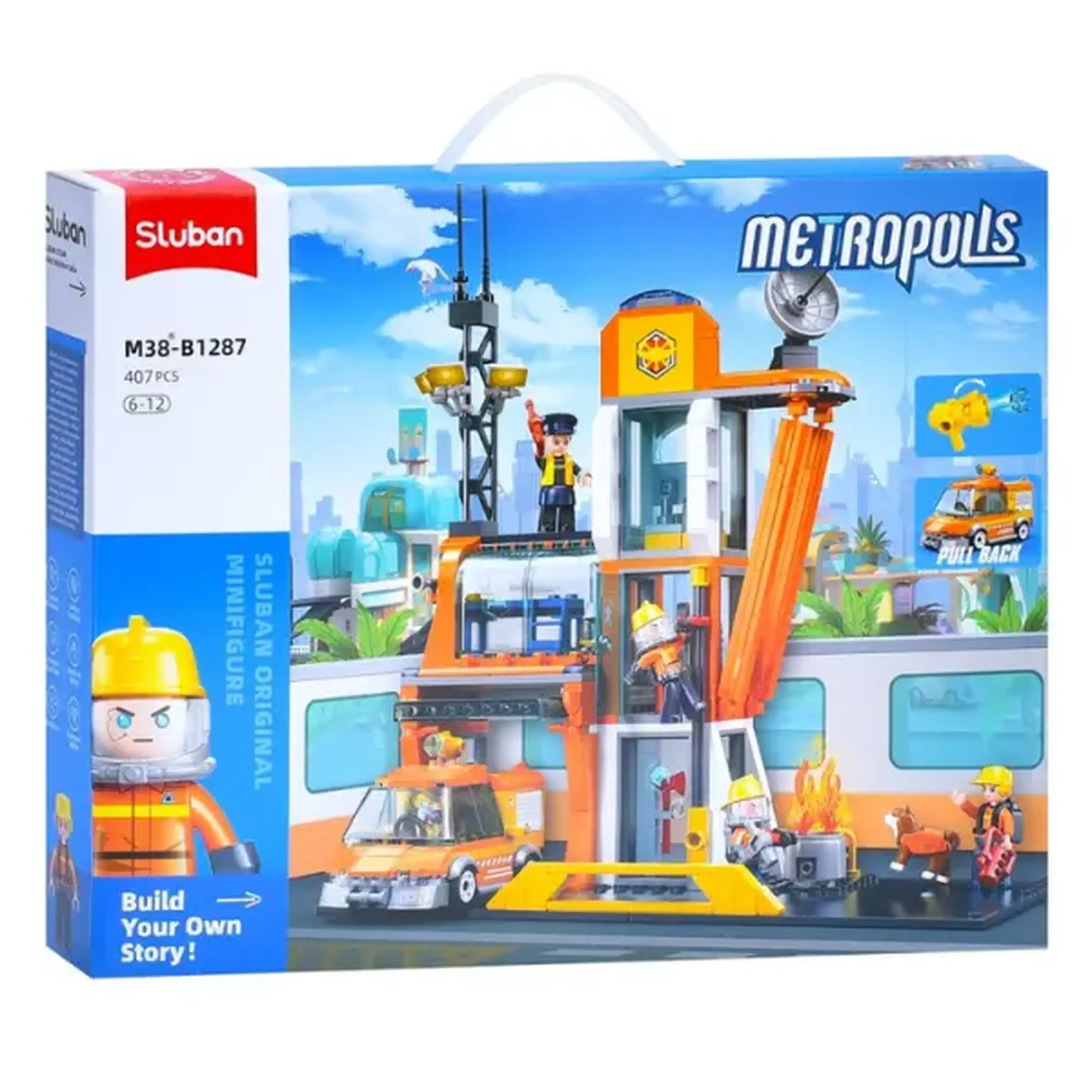 Set de construcție ”Stație de pompieri”, 407 elem.