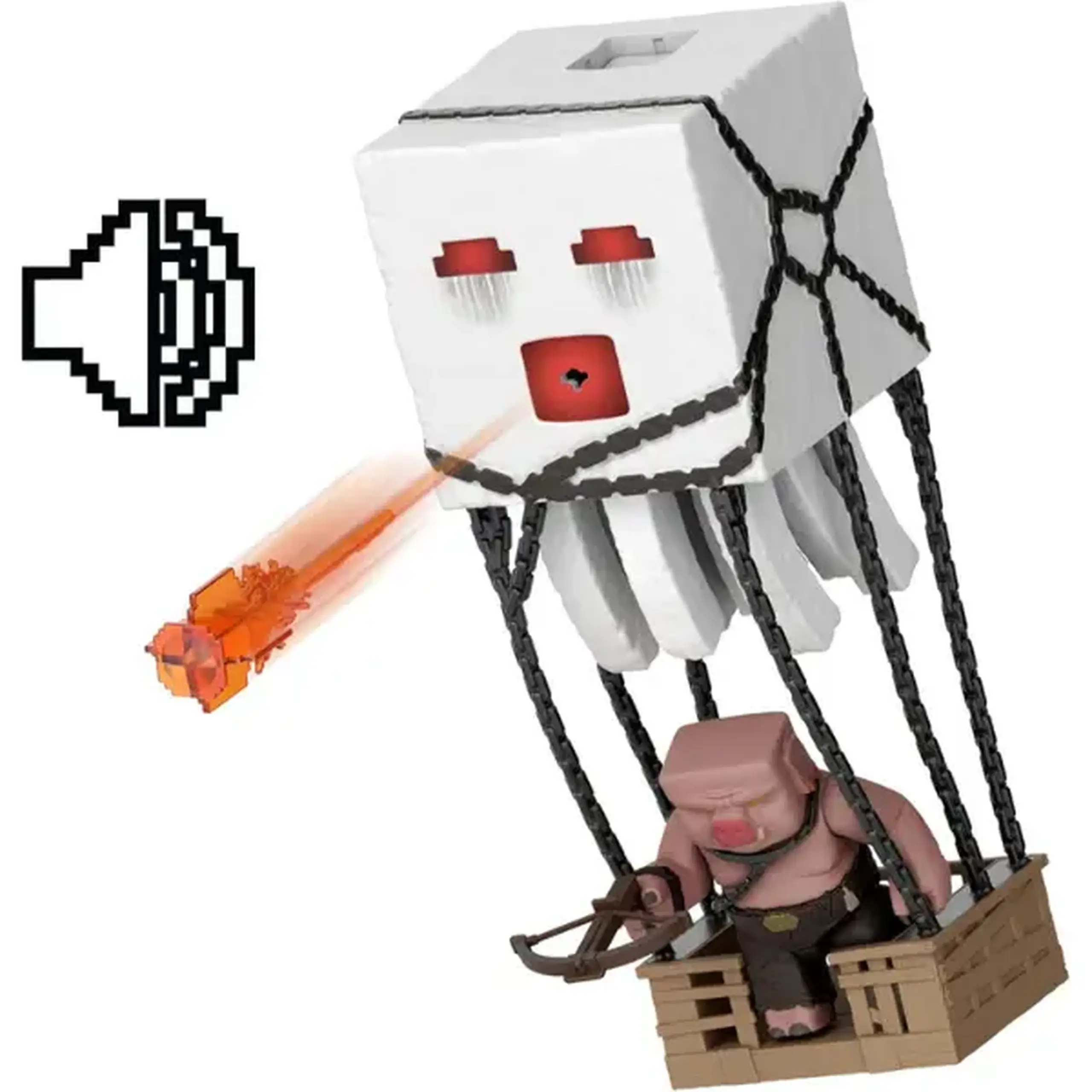 Set de joacă Minecraft Movie — Fantoma cu atac (lumini, sunete, proiectil) + figurina piglin