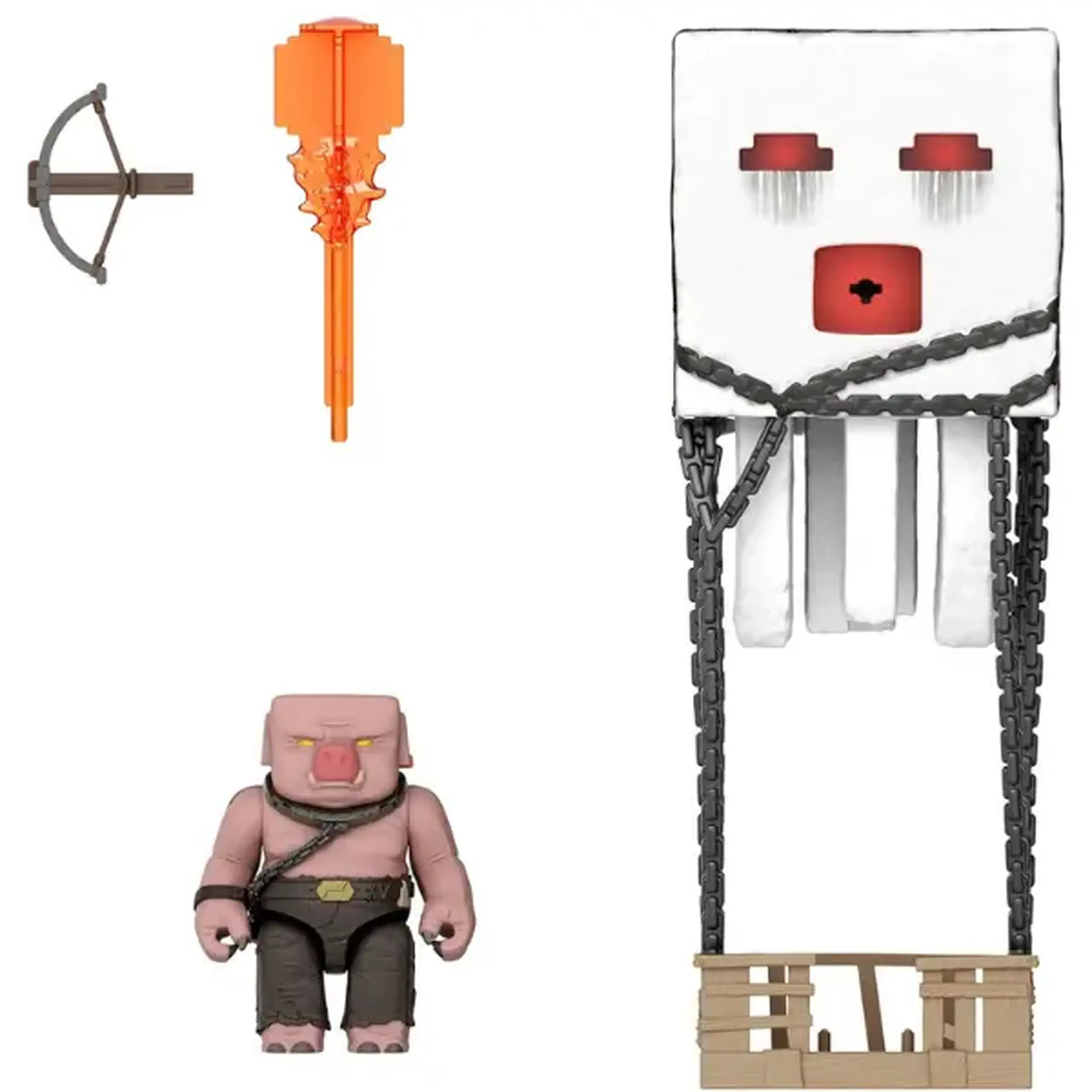Set de joacă Minecraft Movie — Fantoma cu atac (lumini, sunete, proiectil) + figurina piglin