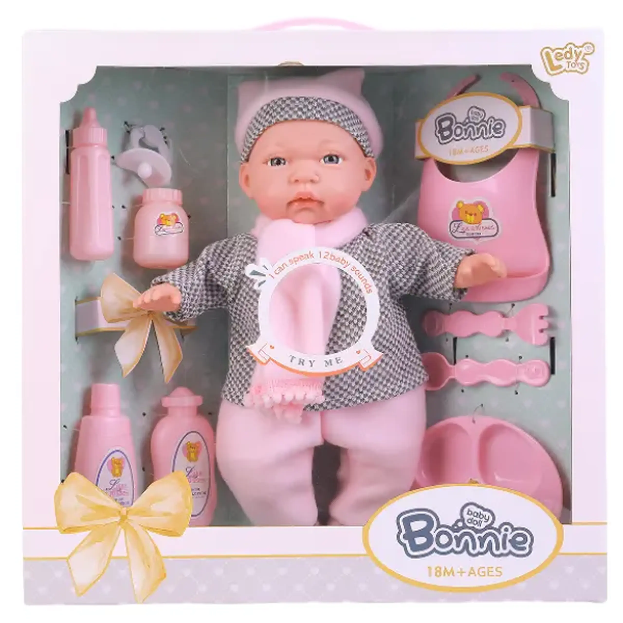 Păpușa Bonnie cu accesorii pentru hrănire, 30 cm