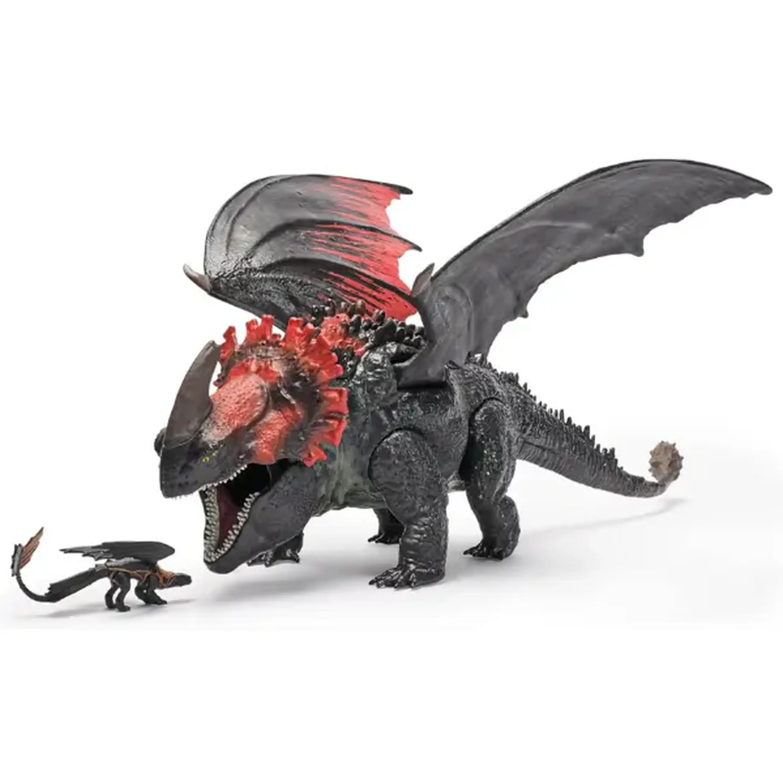 Figurină dragon Red Death cu mini-Toothless "Cum să îți dresezi dragonul"