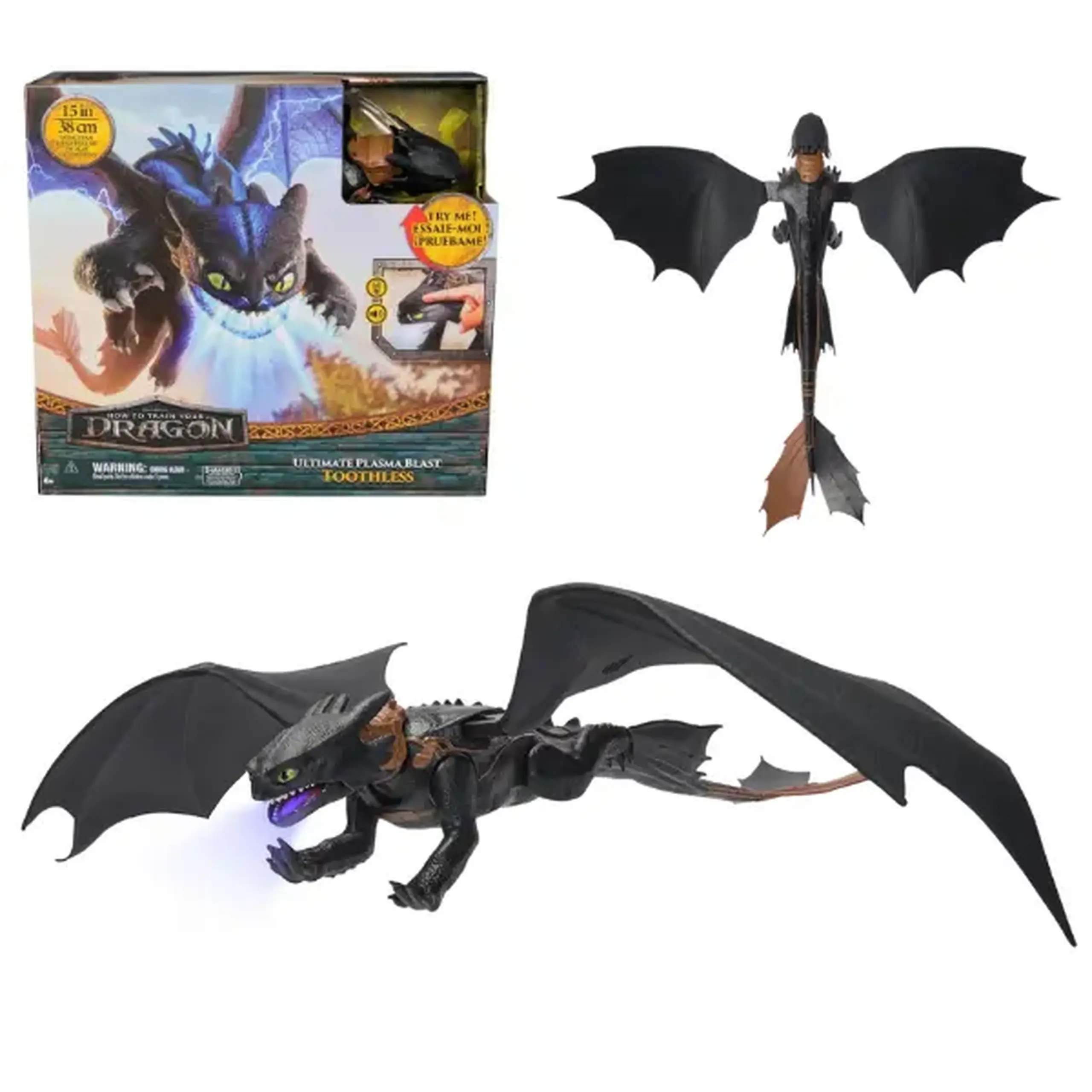 Jucărie interactivă "Toothless" cu efecte de lumină și sunet