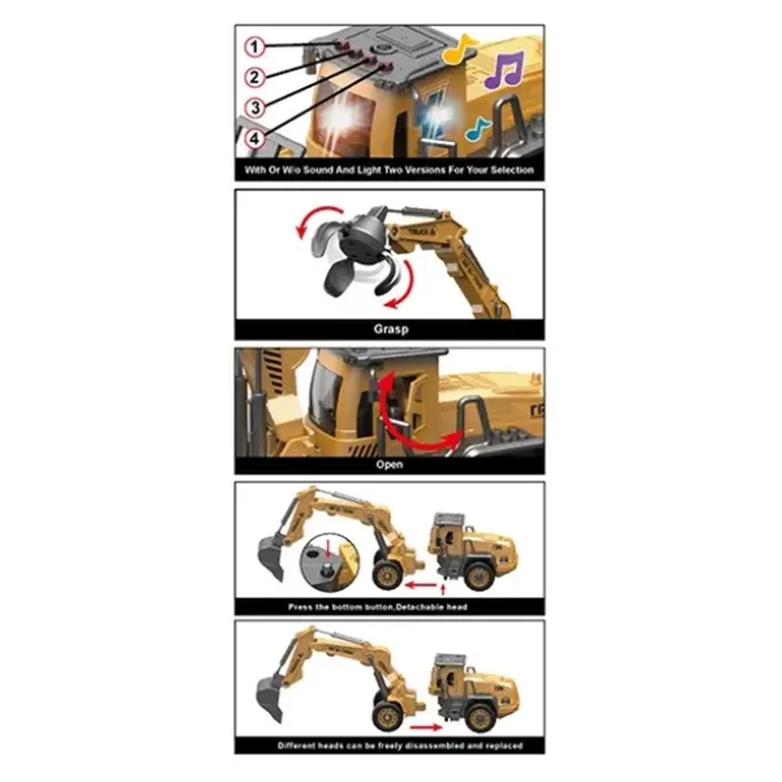 Set de joacă „Excavator” cu echipamente detașabile