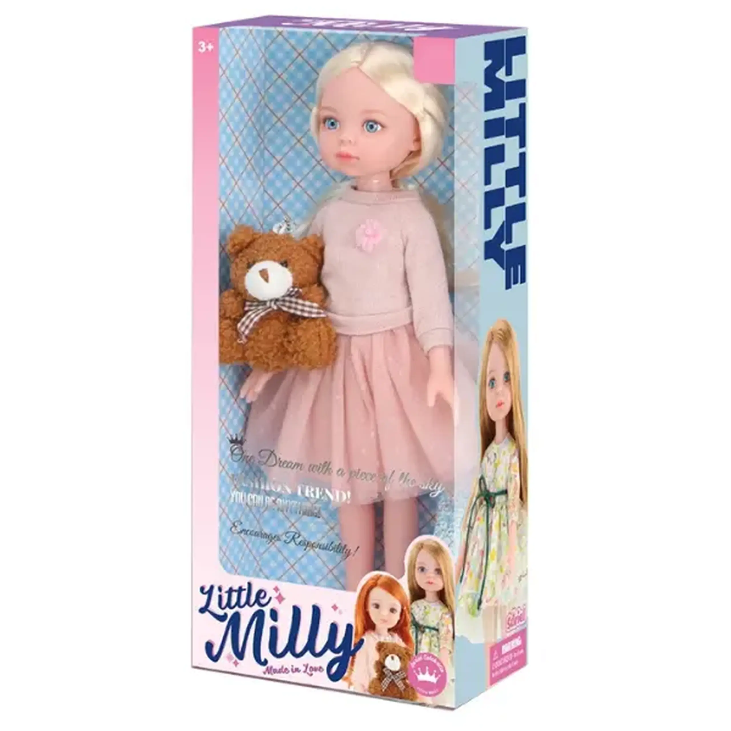 Păpușa "Mica Milly", cu ursuleț, 35 cm