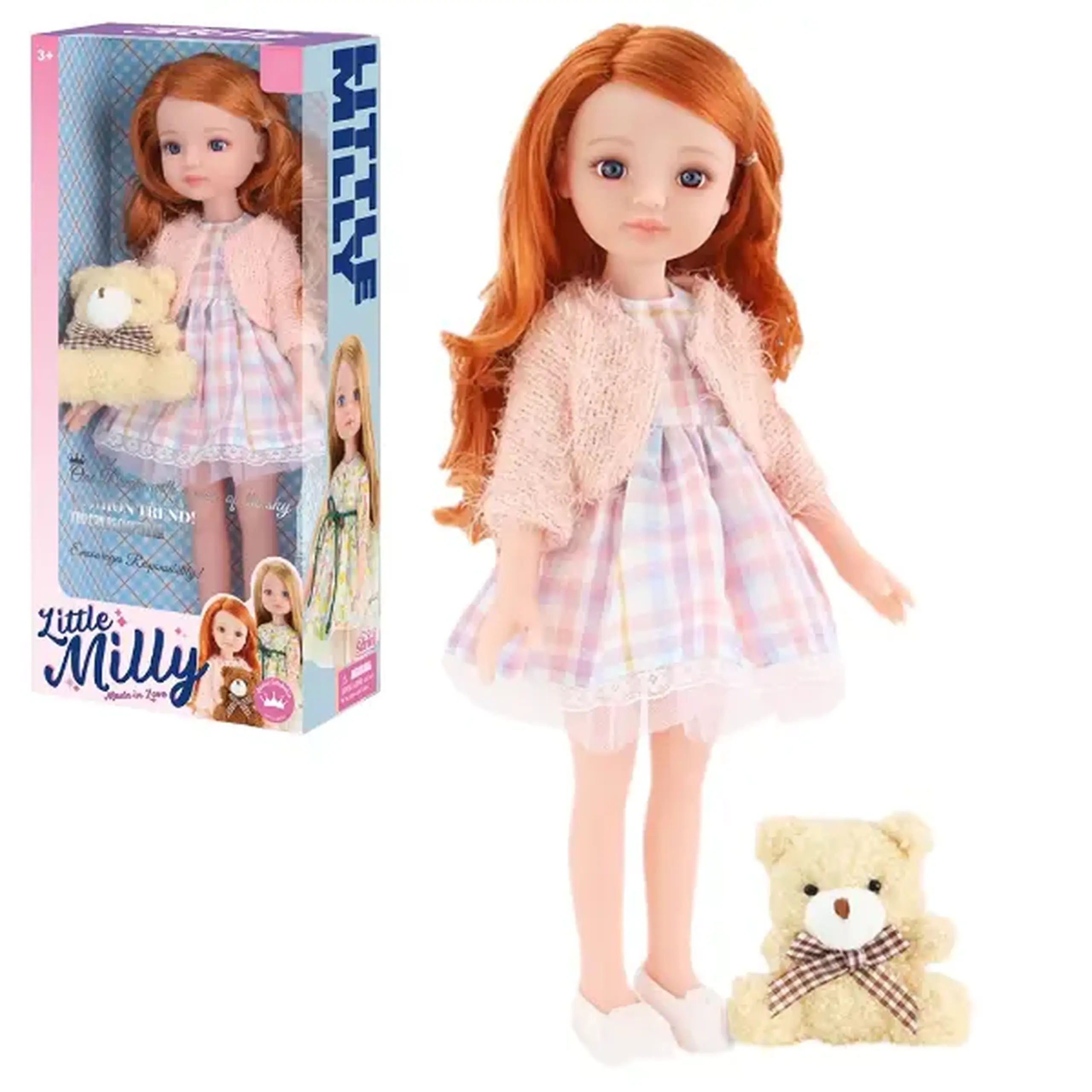 Păpușa "Mica Milly" cu ursulețul de pluș, 35 cm