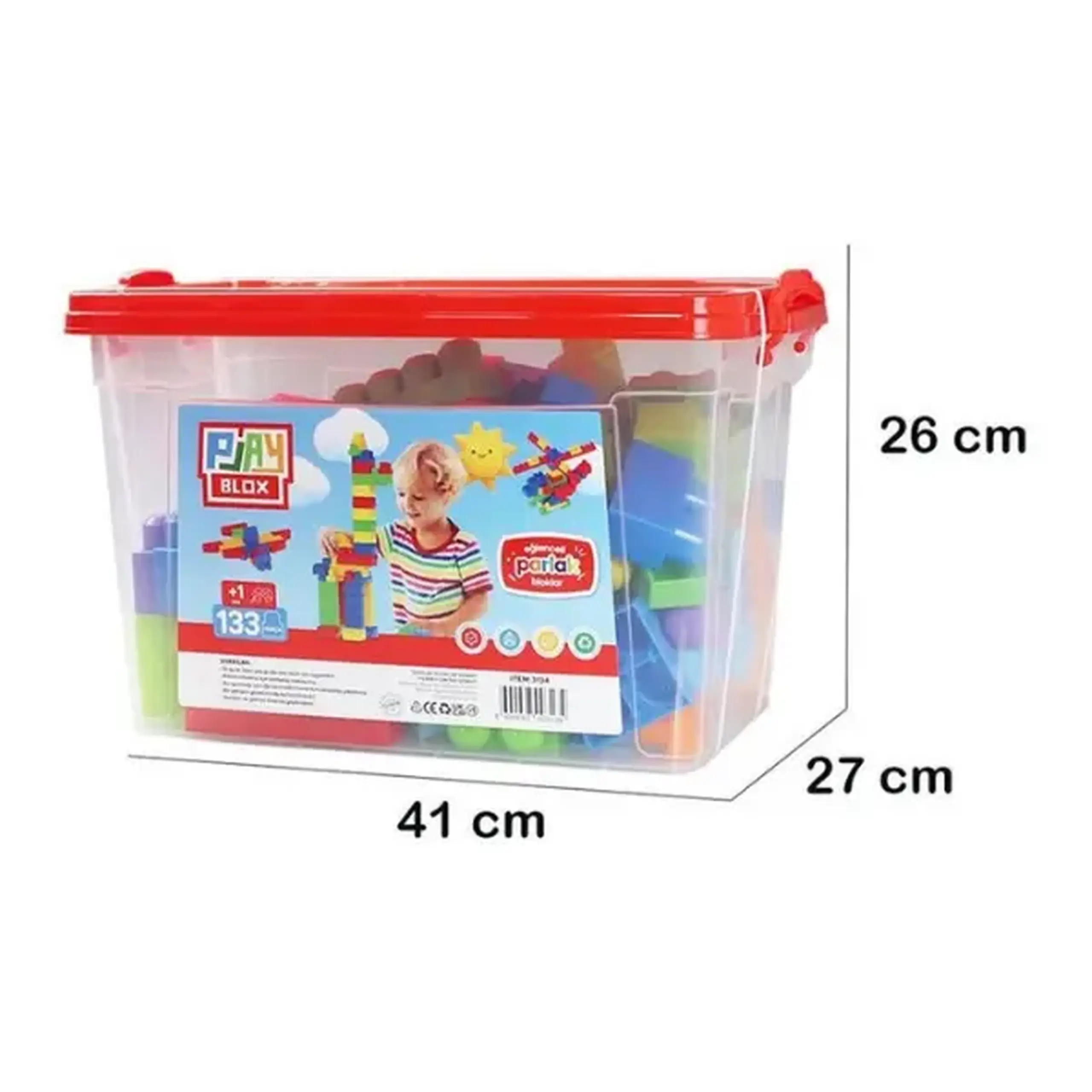 Set de construcție Găleată cu blocuri strălucitoare "Play Blox", 133 piese