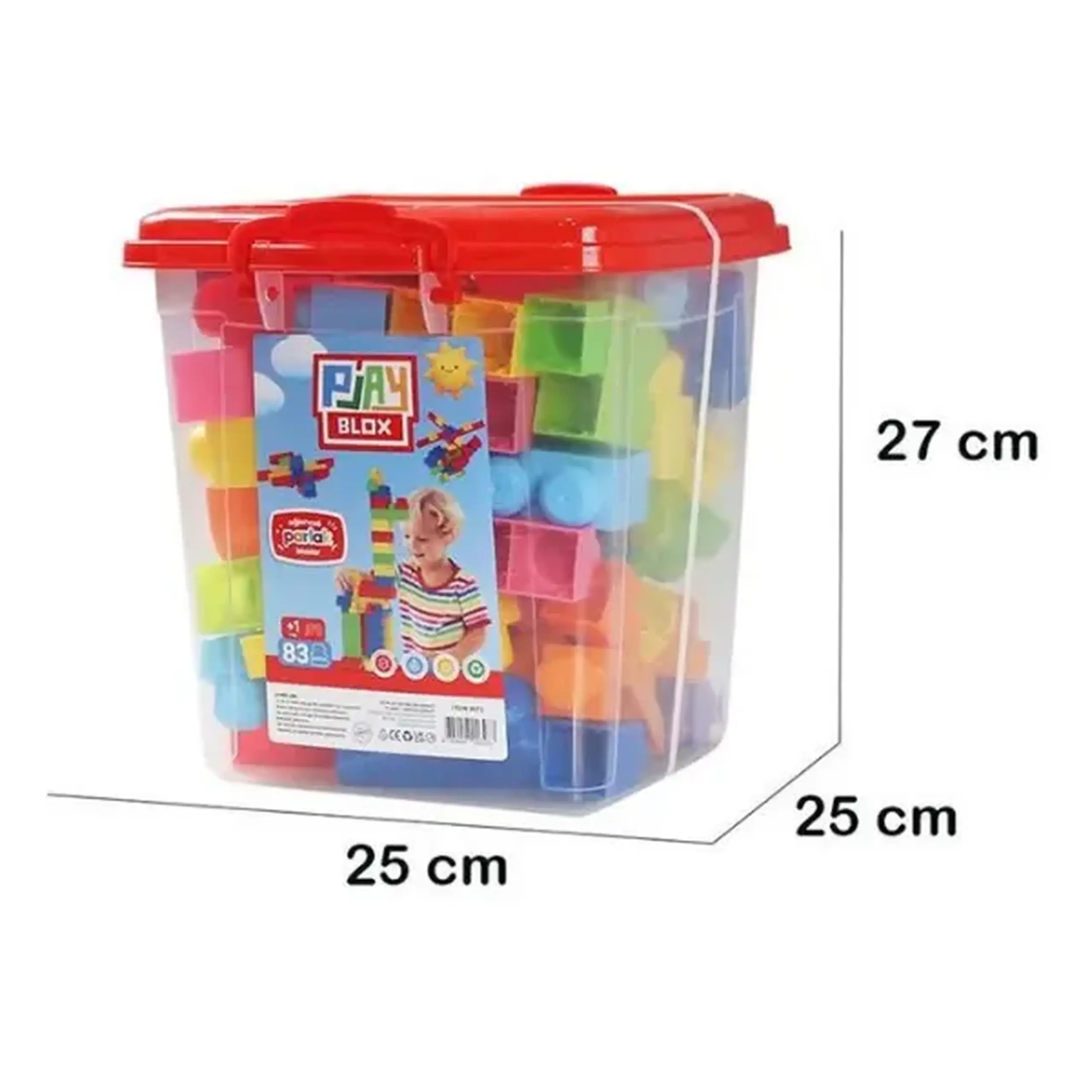 Set de construcție Găleată cu blocuri strălucitoare "Play Blox", 83 piese