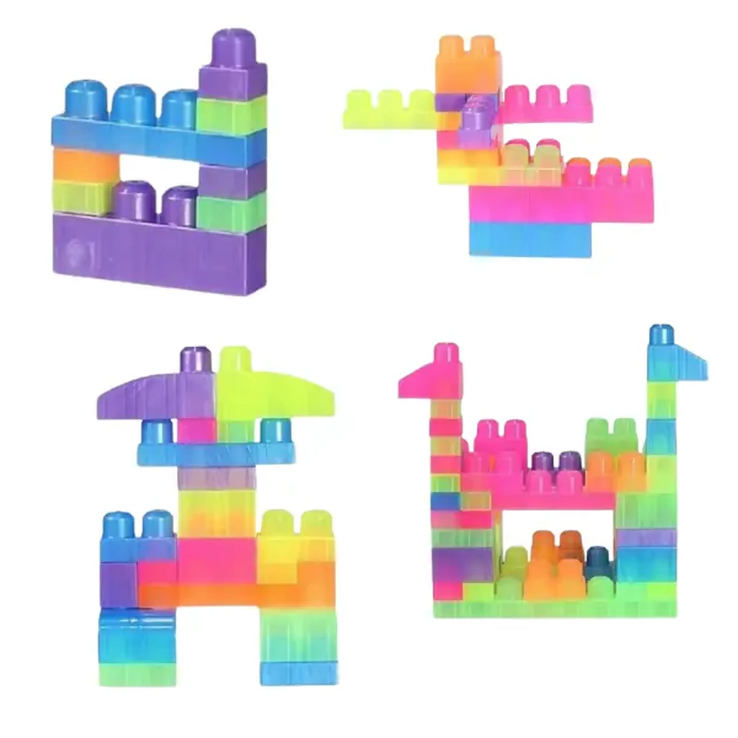 Set de construcție Găleată cu blocuri neon "Play Blox", 56 piese