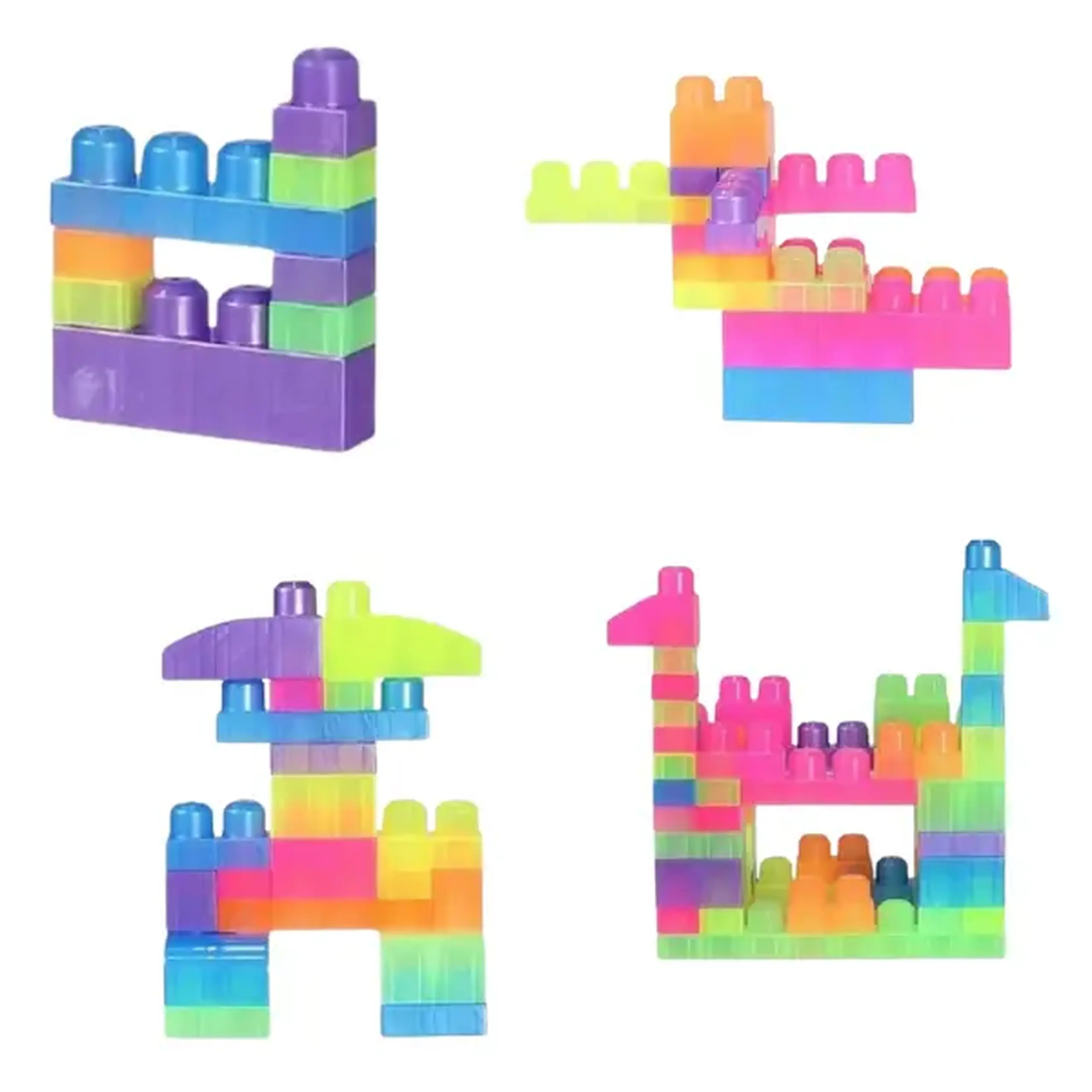 Set de construcție Găleată cu blocuri neon "Play Blox", 83 piese