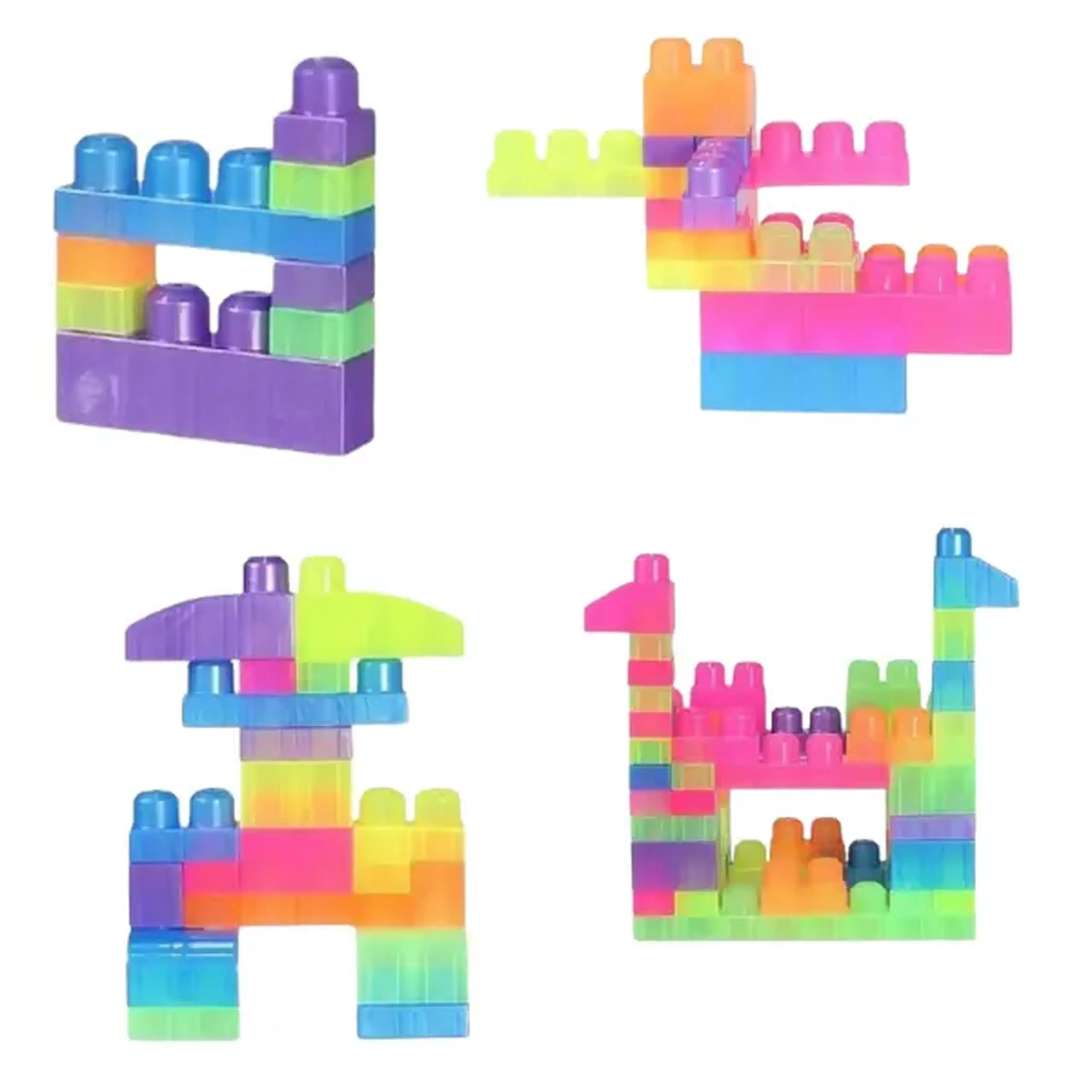 Set de construcție Găleată cu blocuri neon "Play Blox", 107 piese