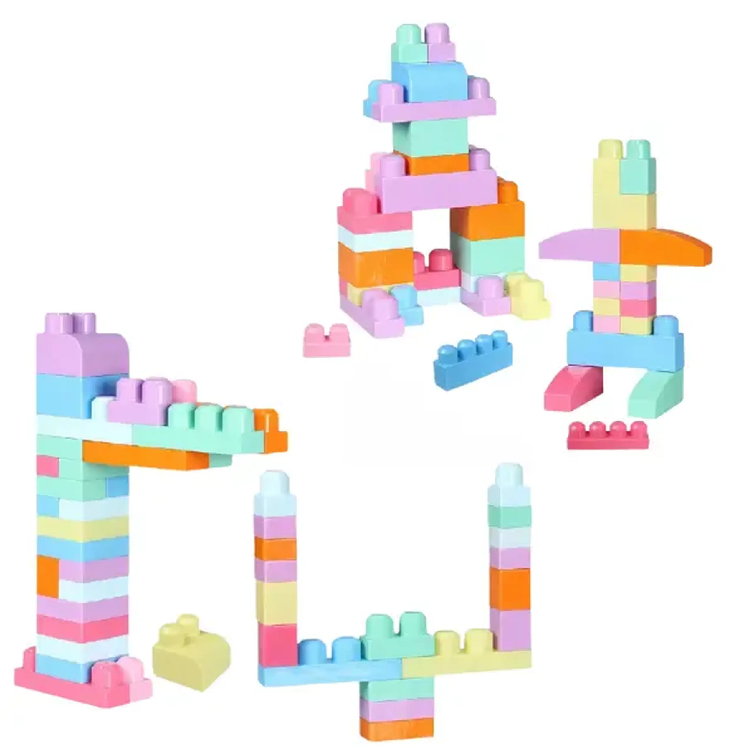 Set de construcție Găleată cu blocuri pastel "Play Blox", 107 piese