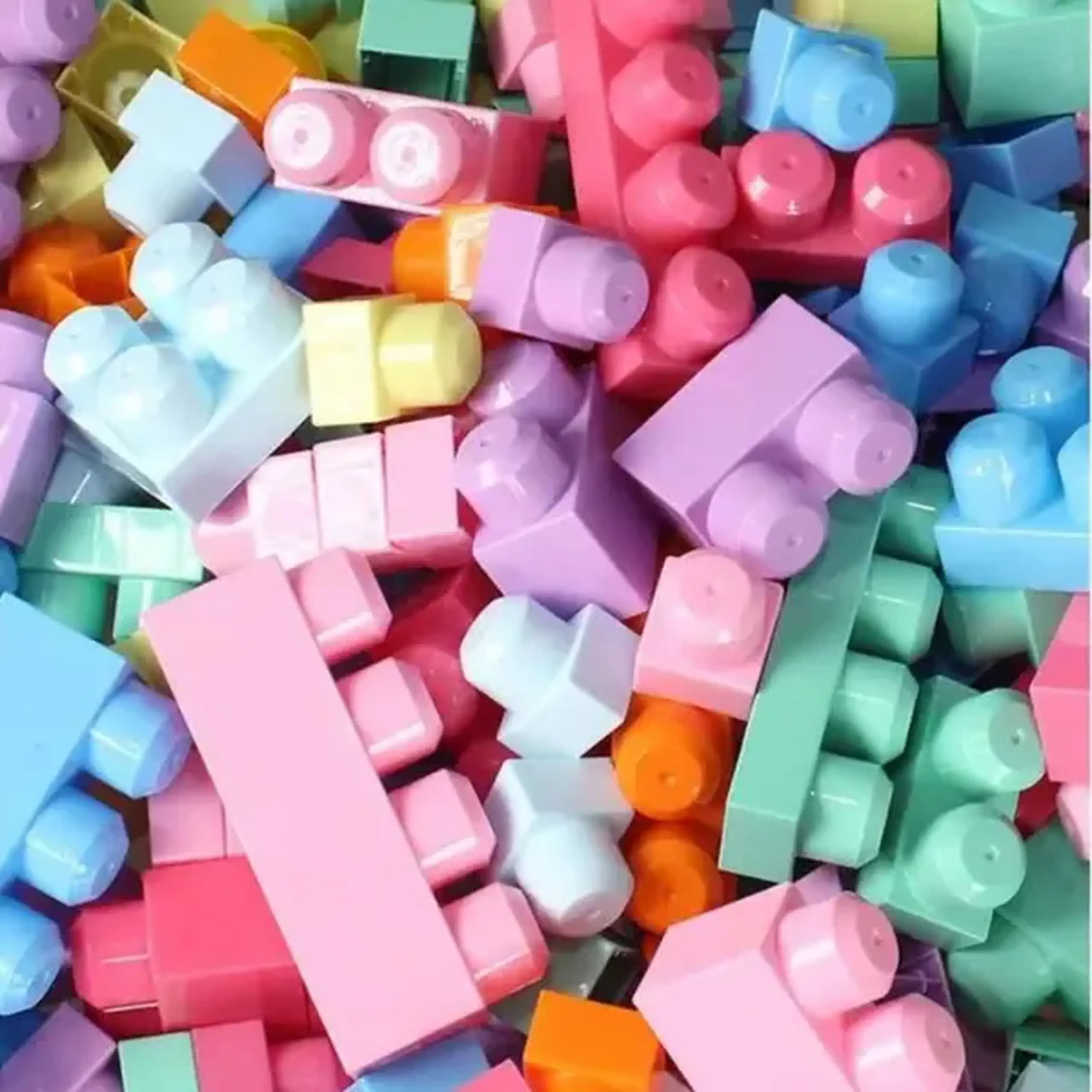 Set de construcție Găleată cu blocuri pastel "Play Blox", 107 piese