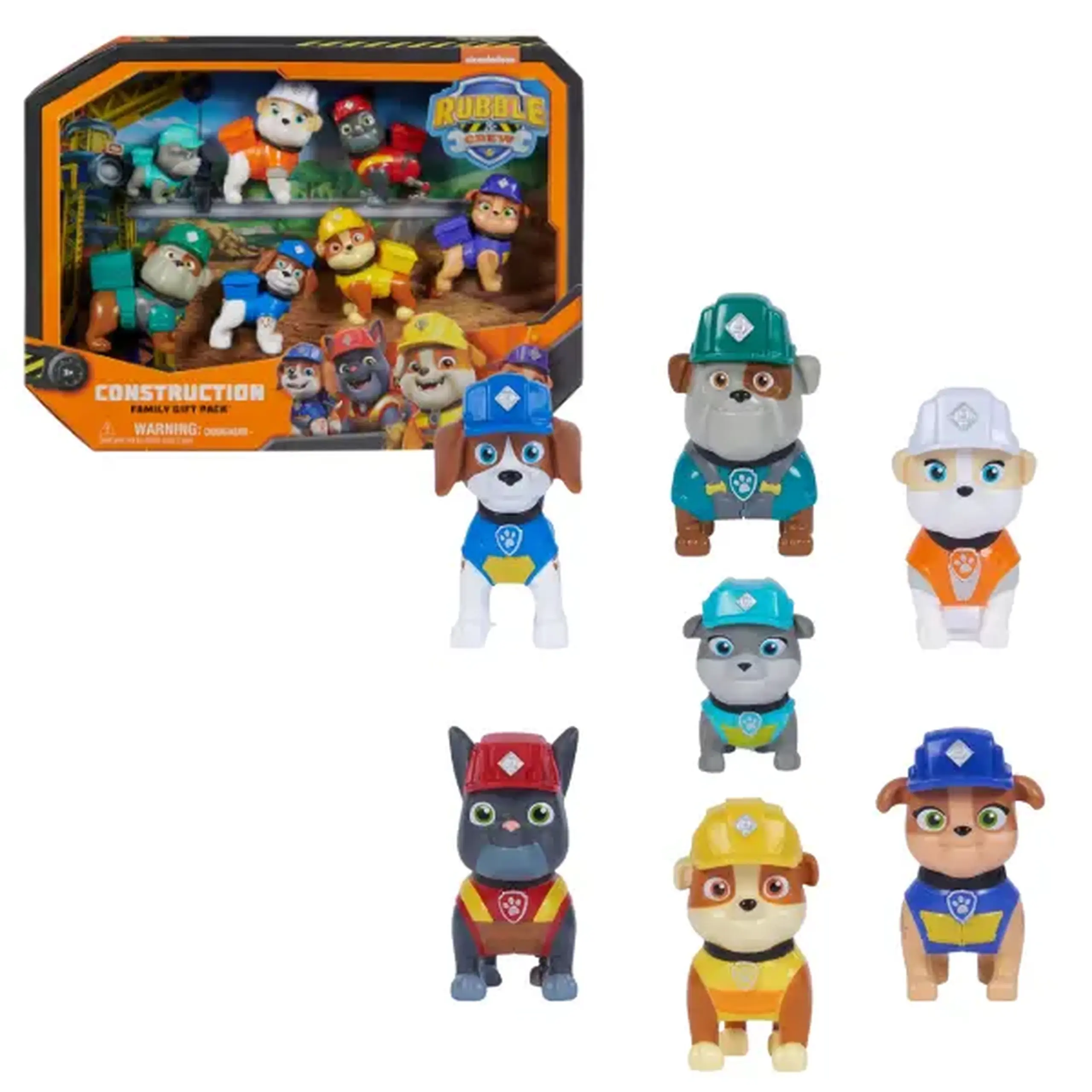 Set de 7 mini-figurine Rubble & Crew, seria "Patrula Cățelușilor"