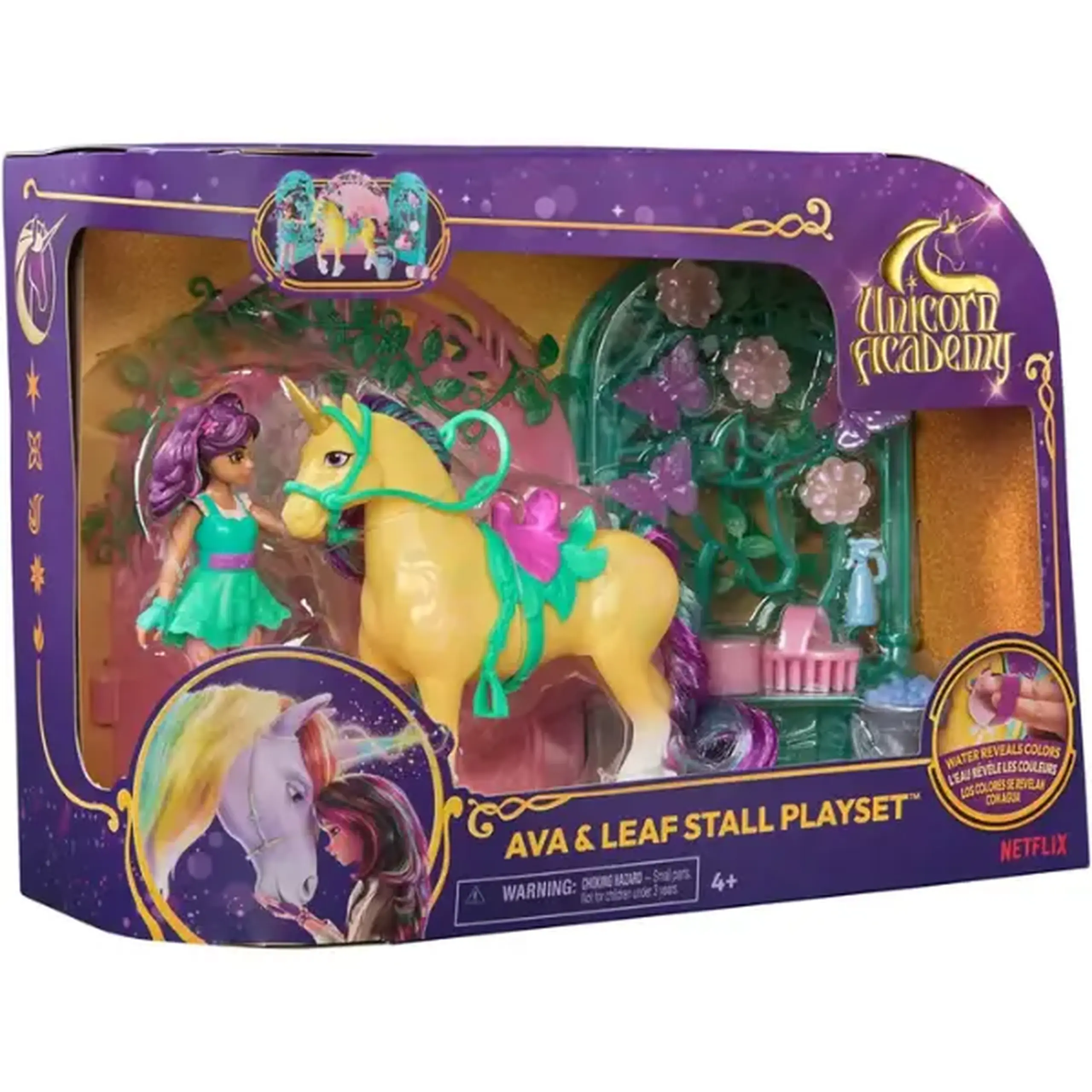 Set de joacă „Academia Unicornilor: Ava și Leaf cu grajdul magic”