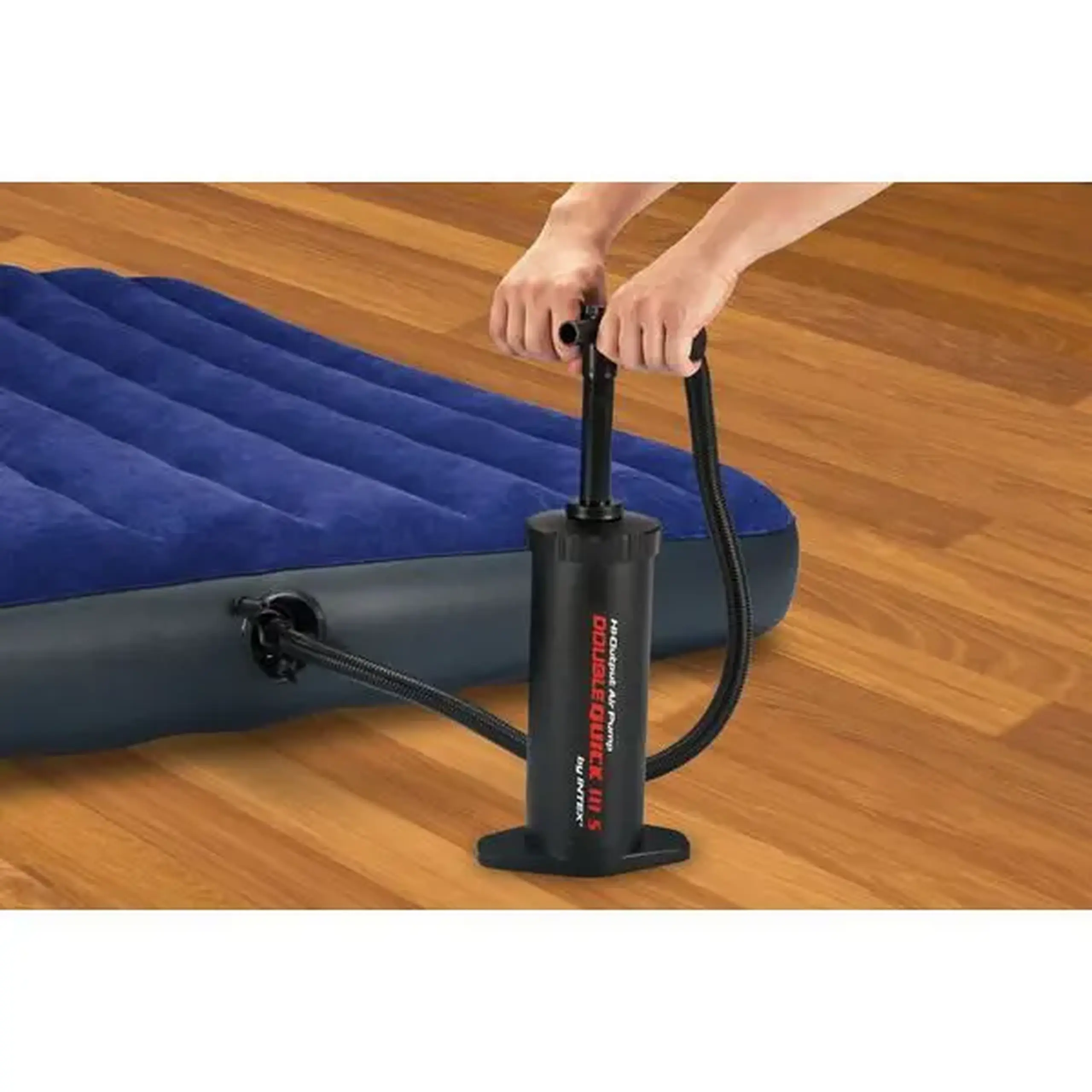 INTEX Pompa de aer manuală "Double Quick III S", furtun cu 3 duze, 37 cm