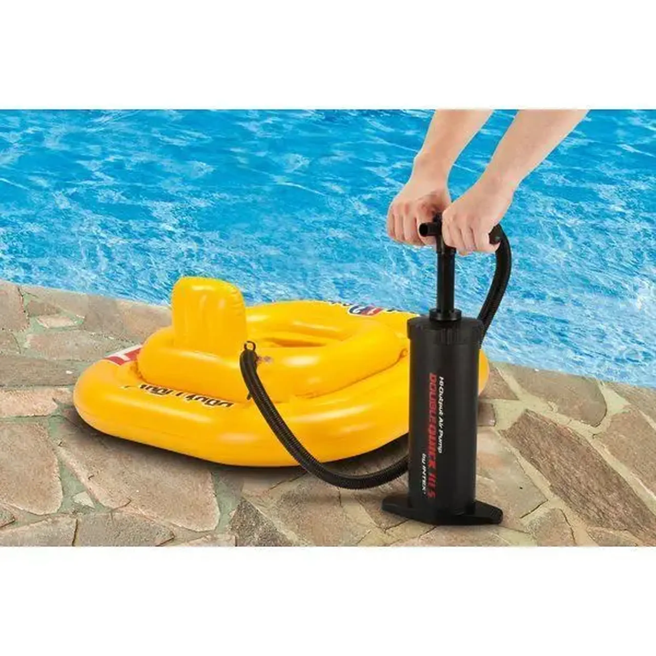 INTEX Pompa de aer manuală "Double Quick III", furtun cu 4 duze, 48 cm