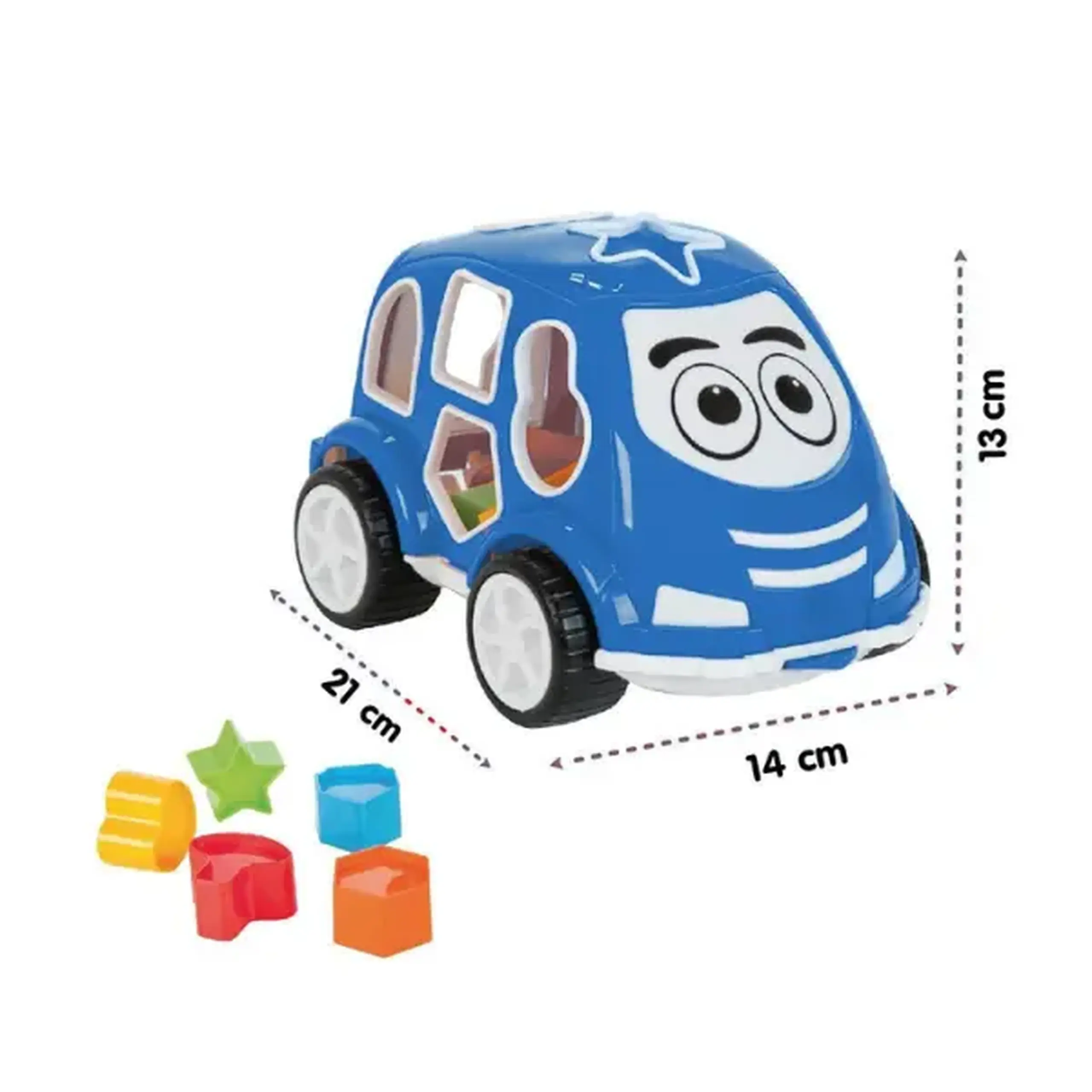 Mașină de sortare cu forme geometrice, albastră