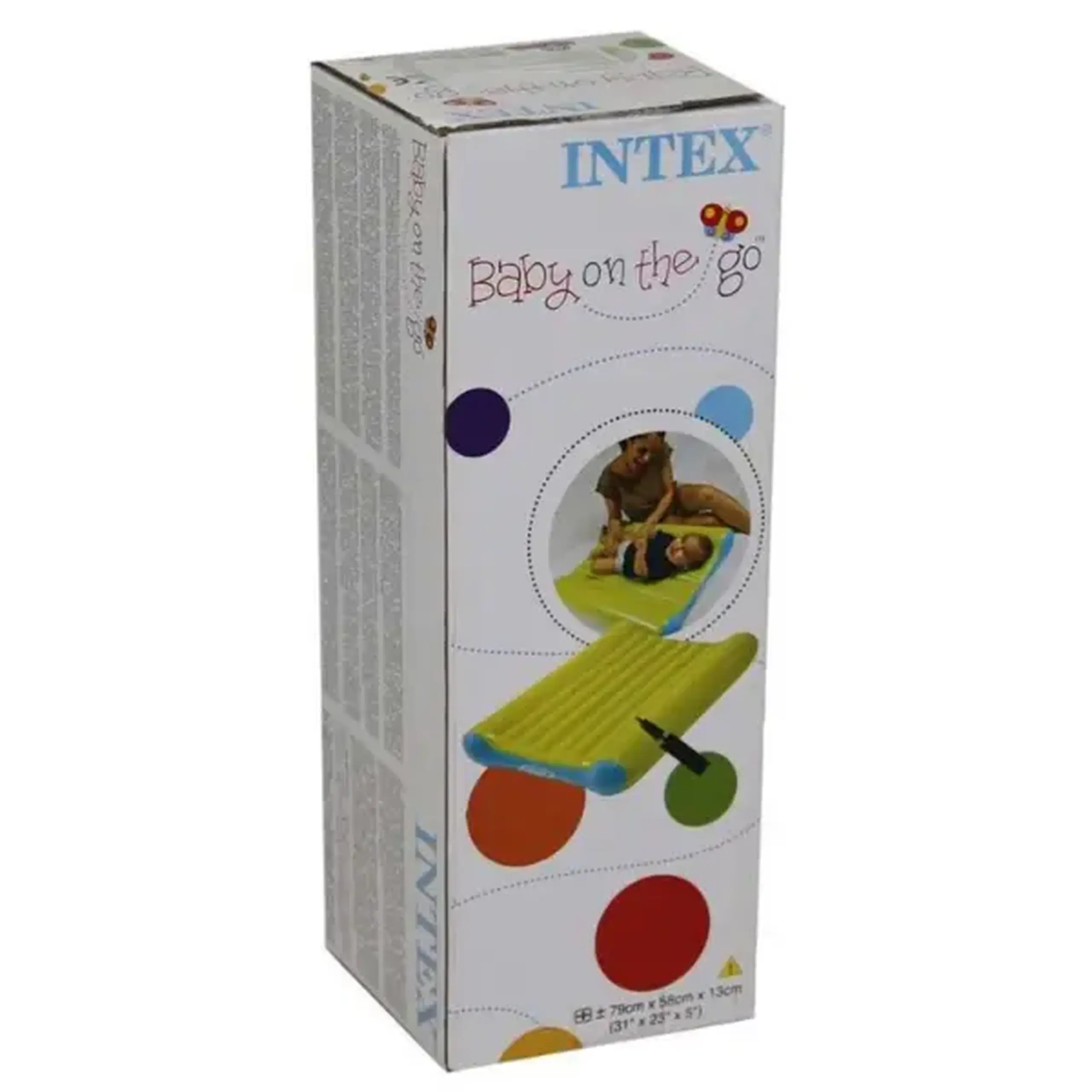 INTEX Saltea de înfășat gonflabilă 79x58x13 cm cu mini-pompă manuală, până la 11 kg, 0-12 luni