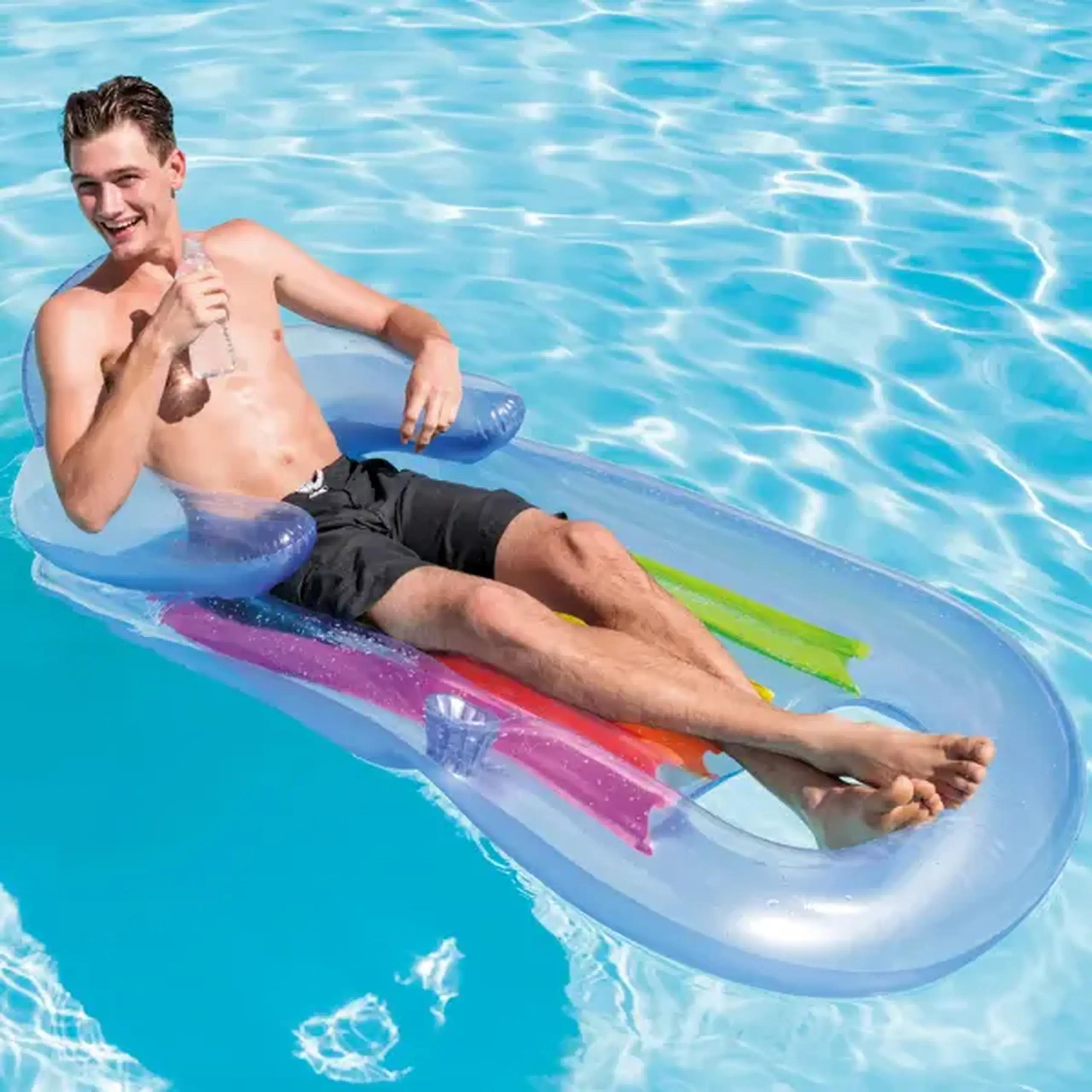 INTEX Șezlong gonflabil 160х85 cm, până la 100 kg, 2 culori