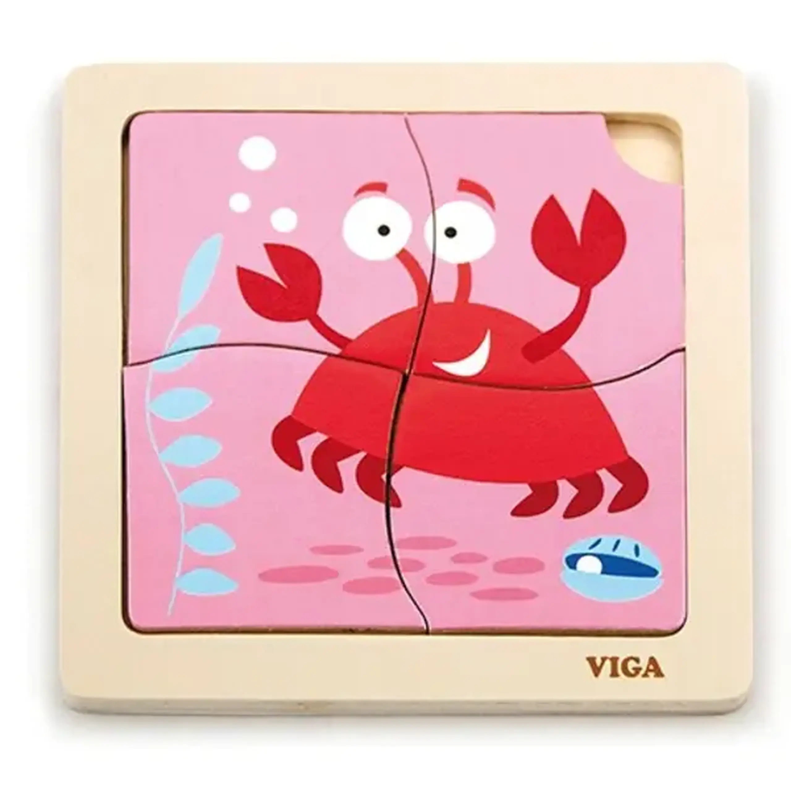 Mini-puzzle din lemn "Crab"
