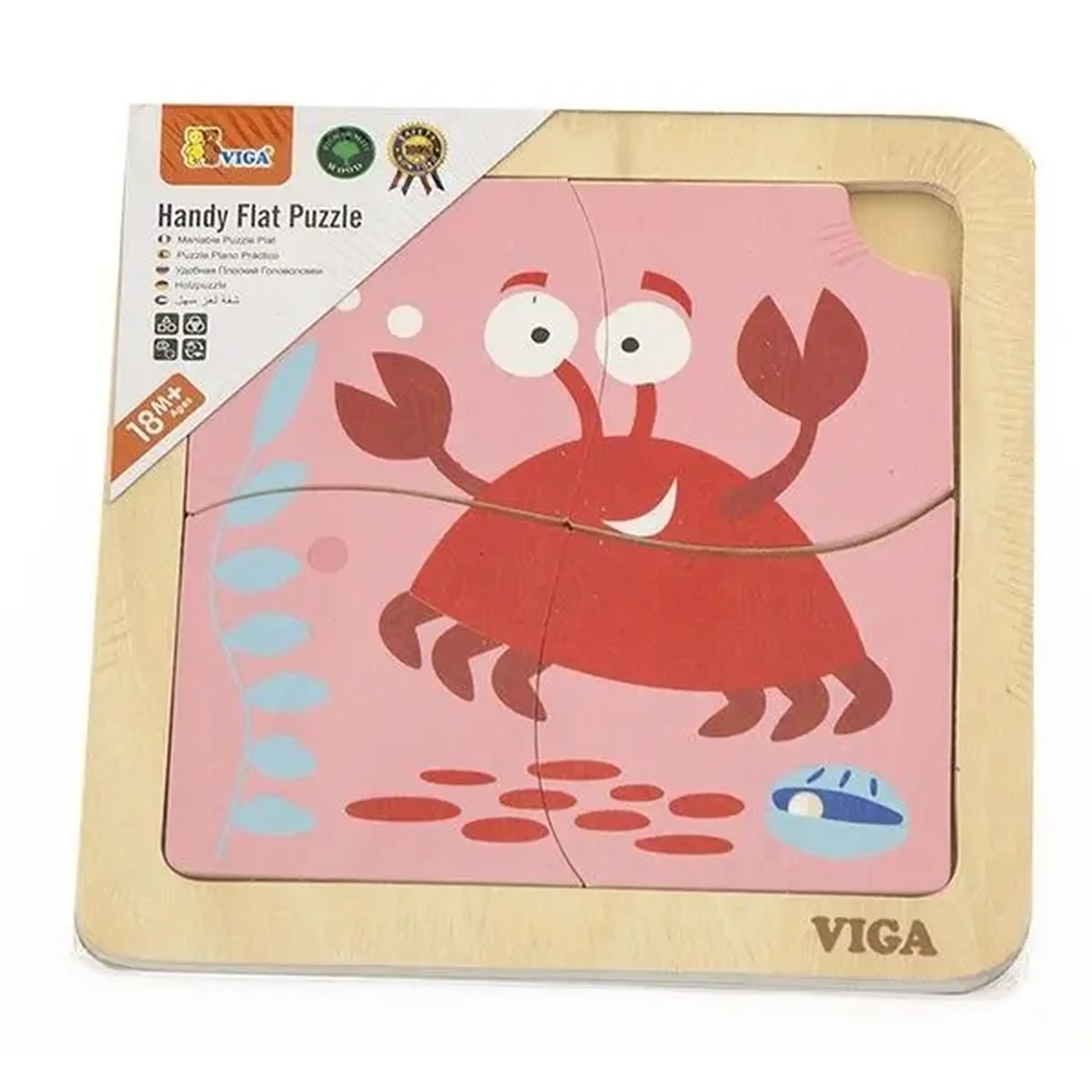 Mini-puzzle din lemn "Crab"