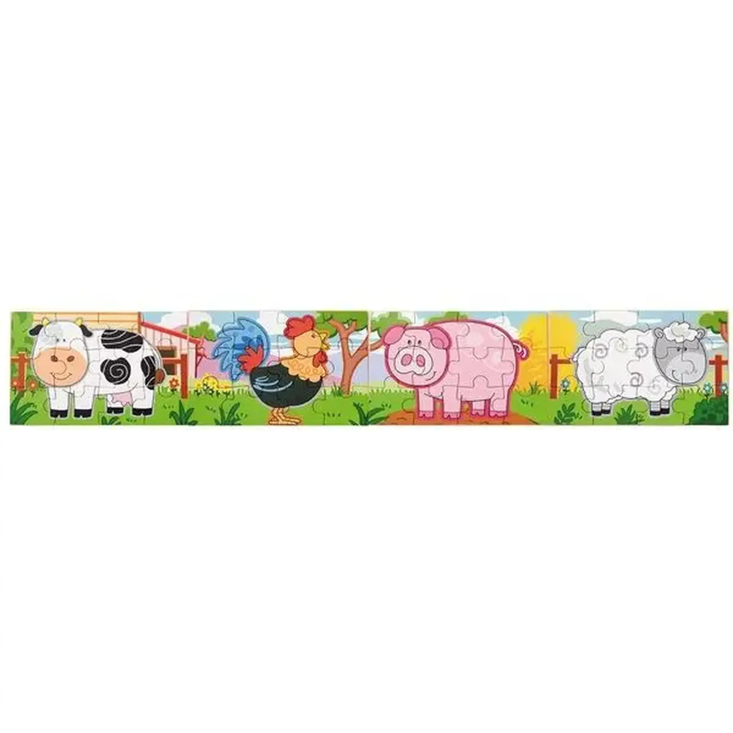 Set puzzle din lemn 4 în 1 „Ferma”