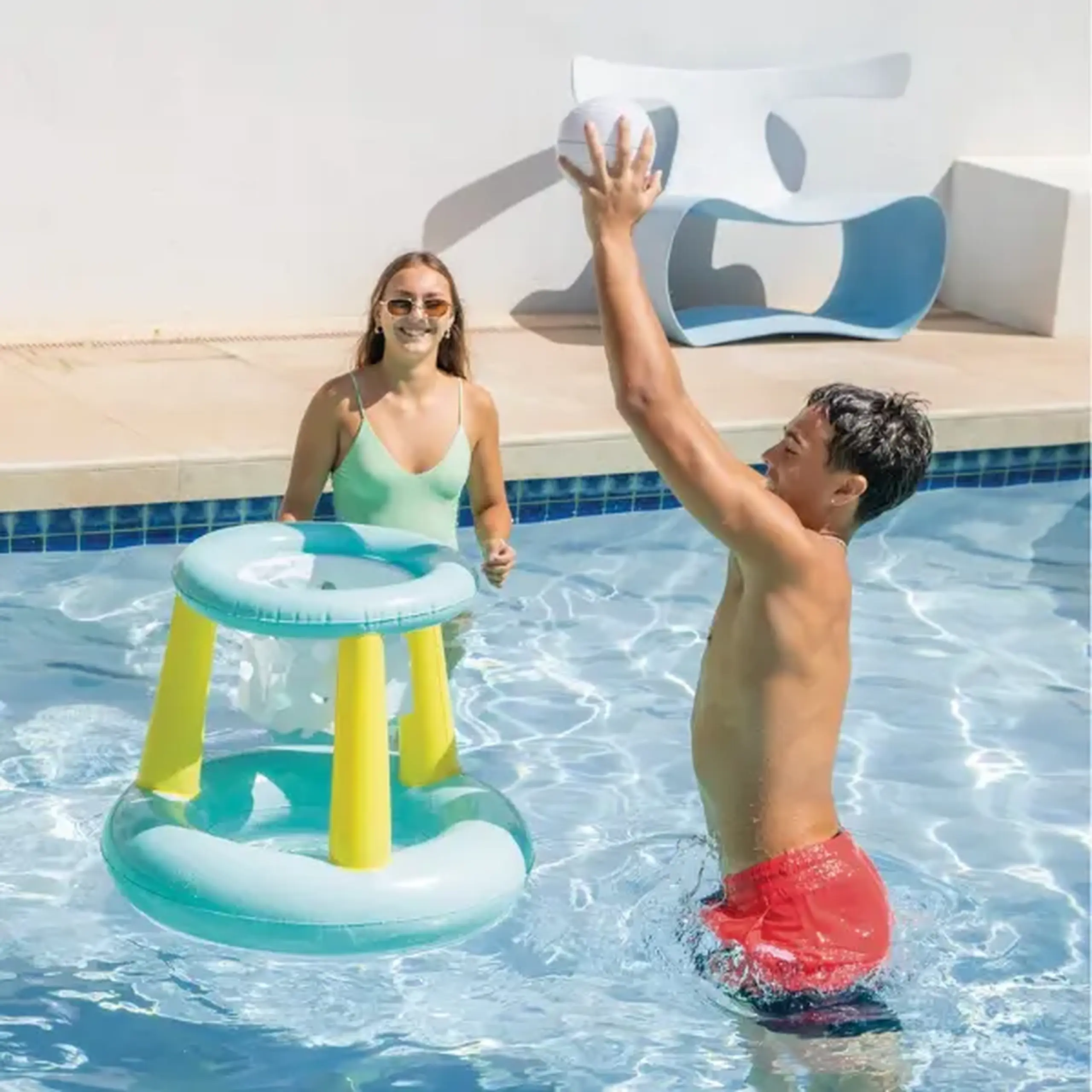 INTEX Set de joacă în apă “Baschet" 67х55 cm, coș și minge, 3+