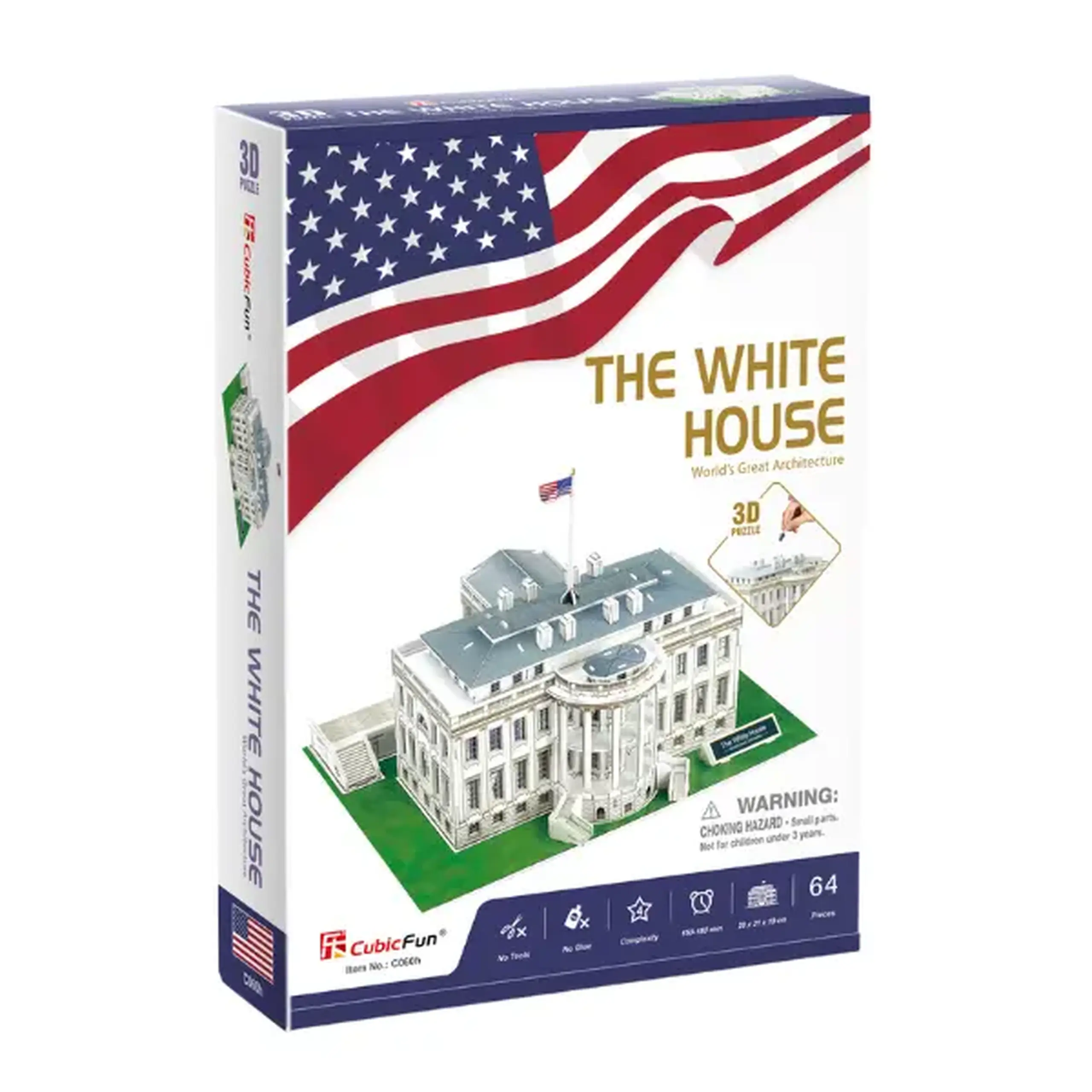 3D Puzzle Casa albă, 64 de elemente