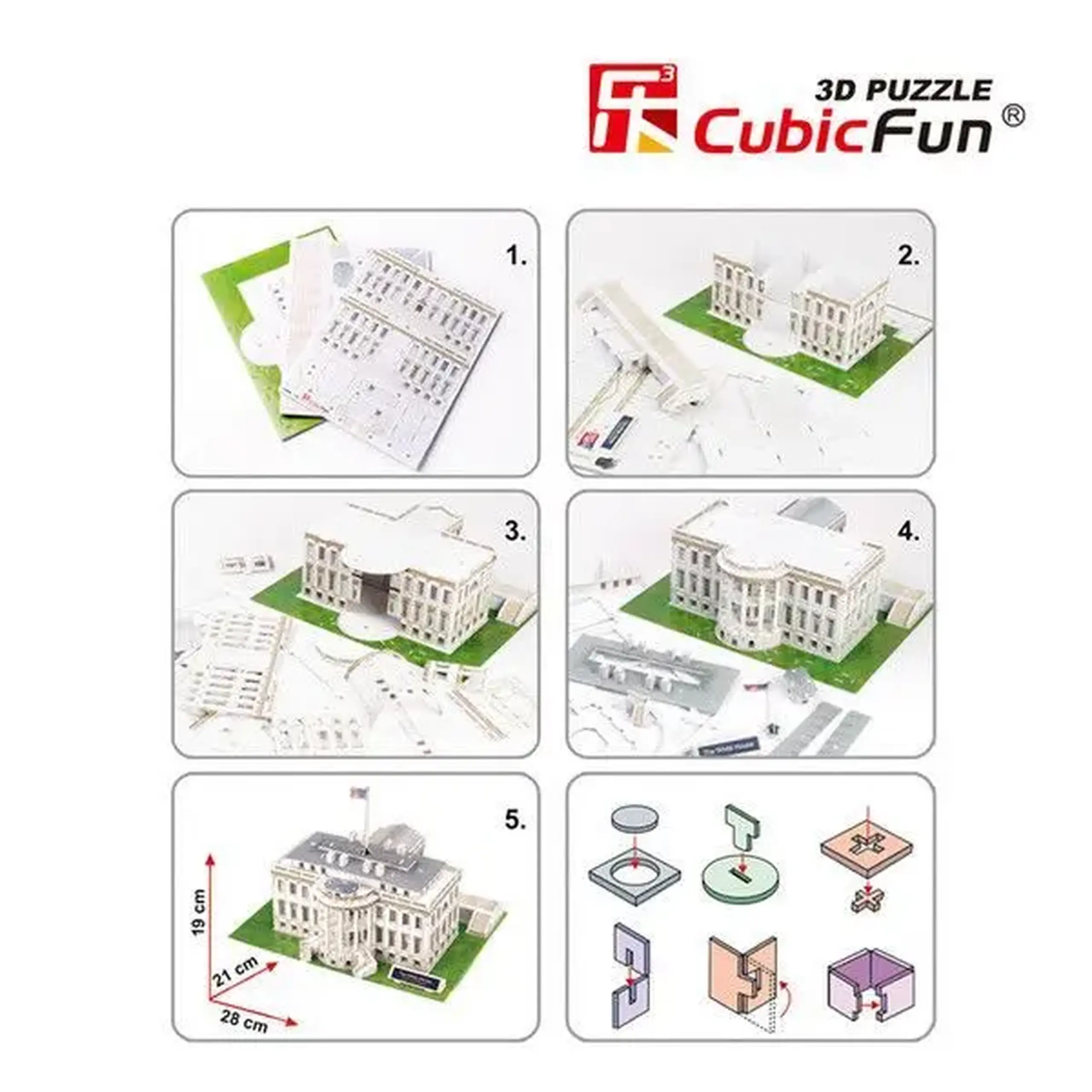 3D Puzzle Casa albă, 64 de elemente