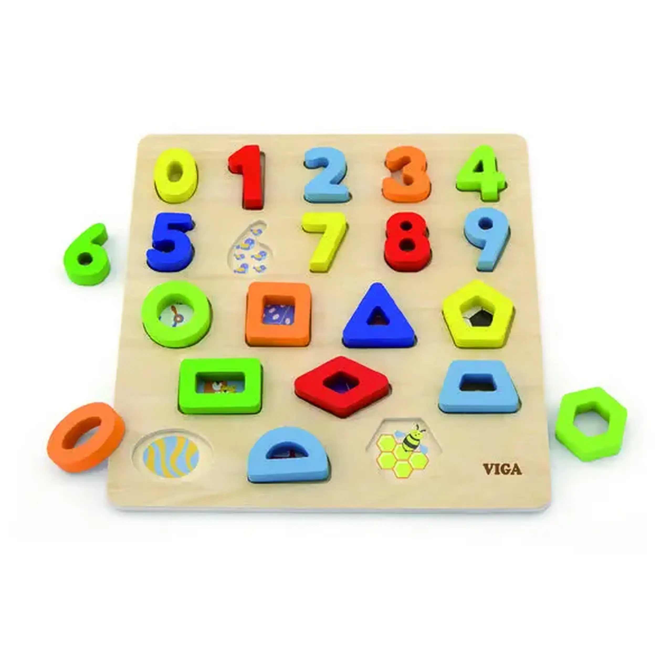 Bloc puzzle „Numere și forme geometrice”