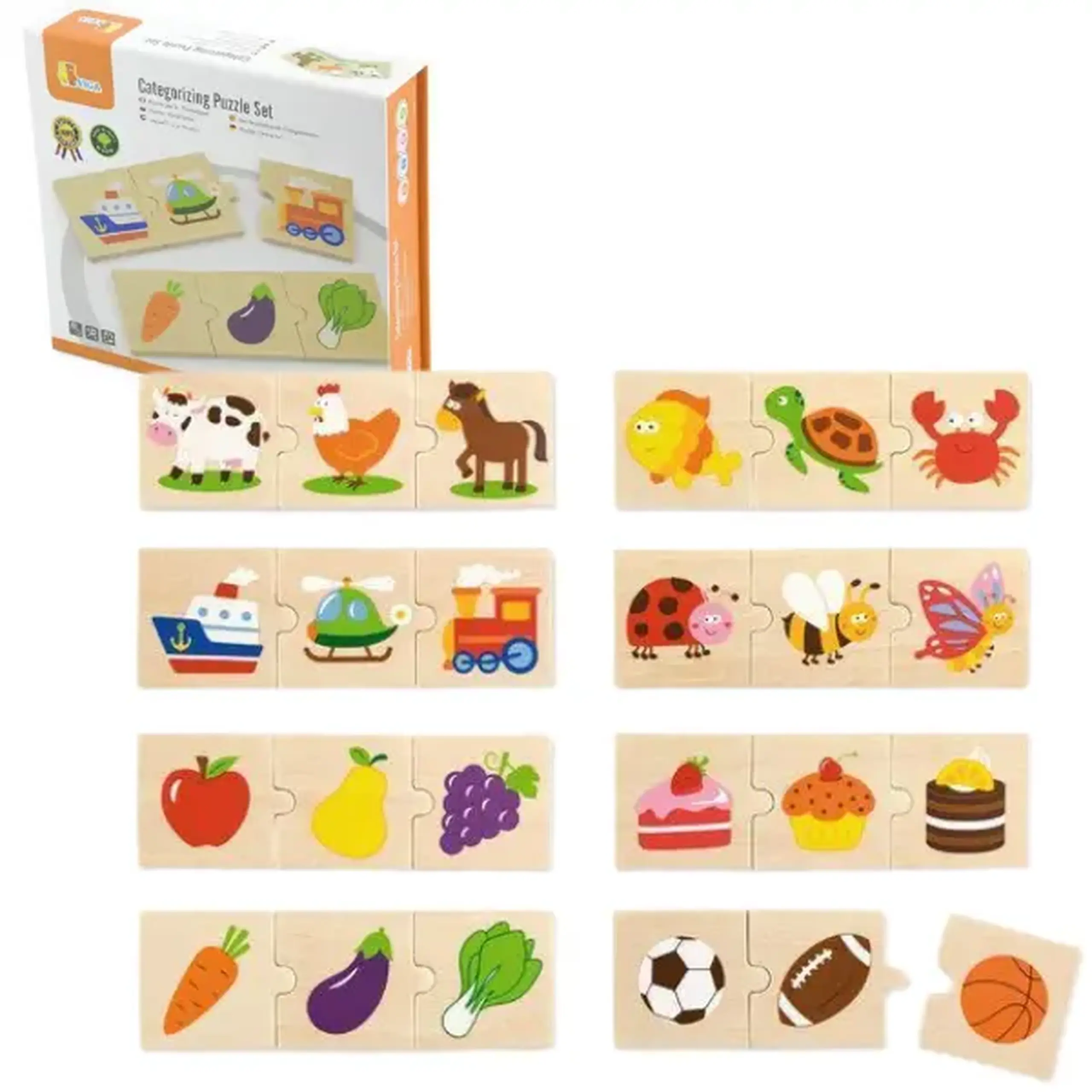 Joc logic de puzzle „Categorii”, 24 elem.