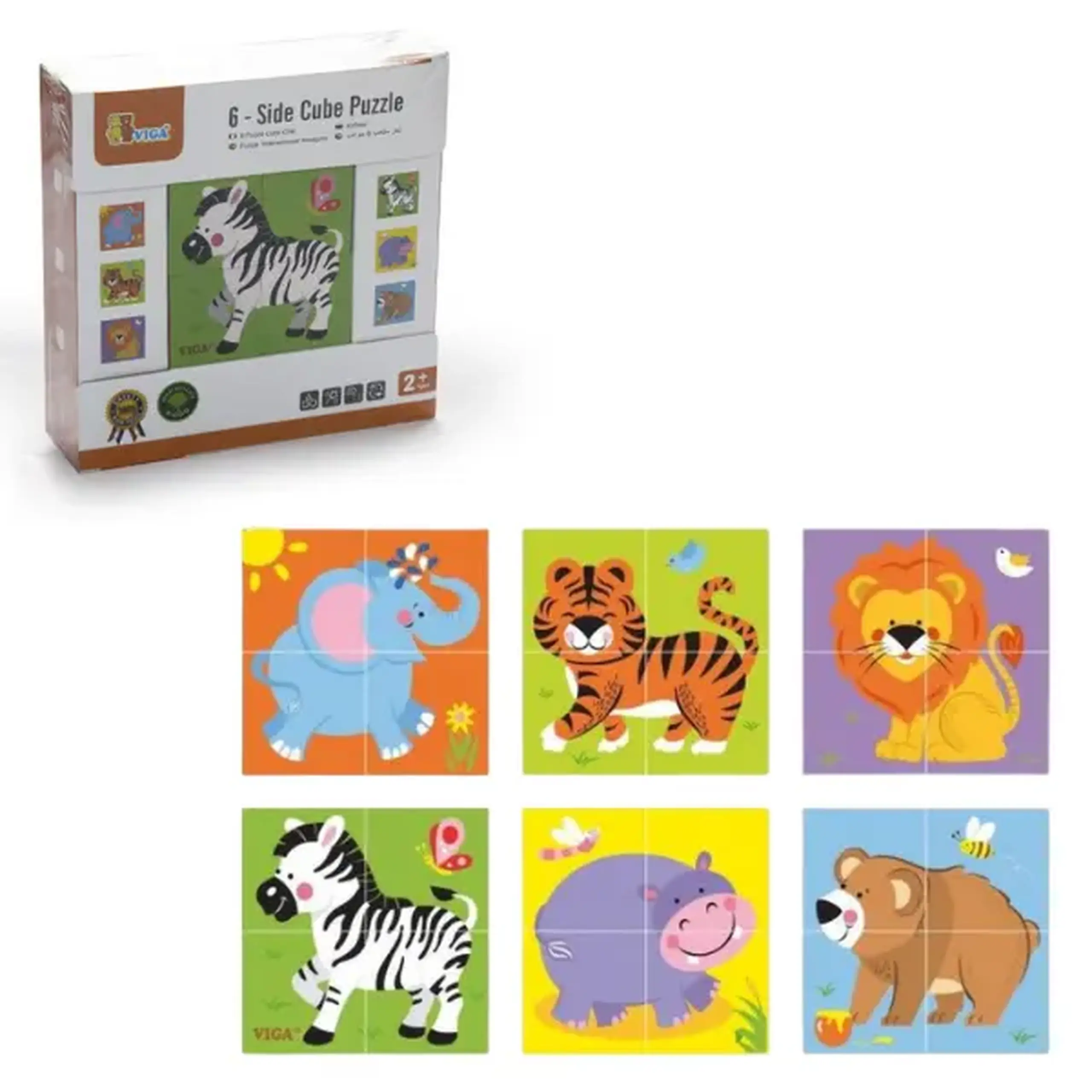 Puzzle-cuburi „Animale sălbatice”