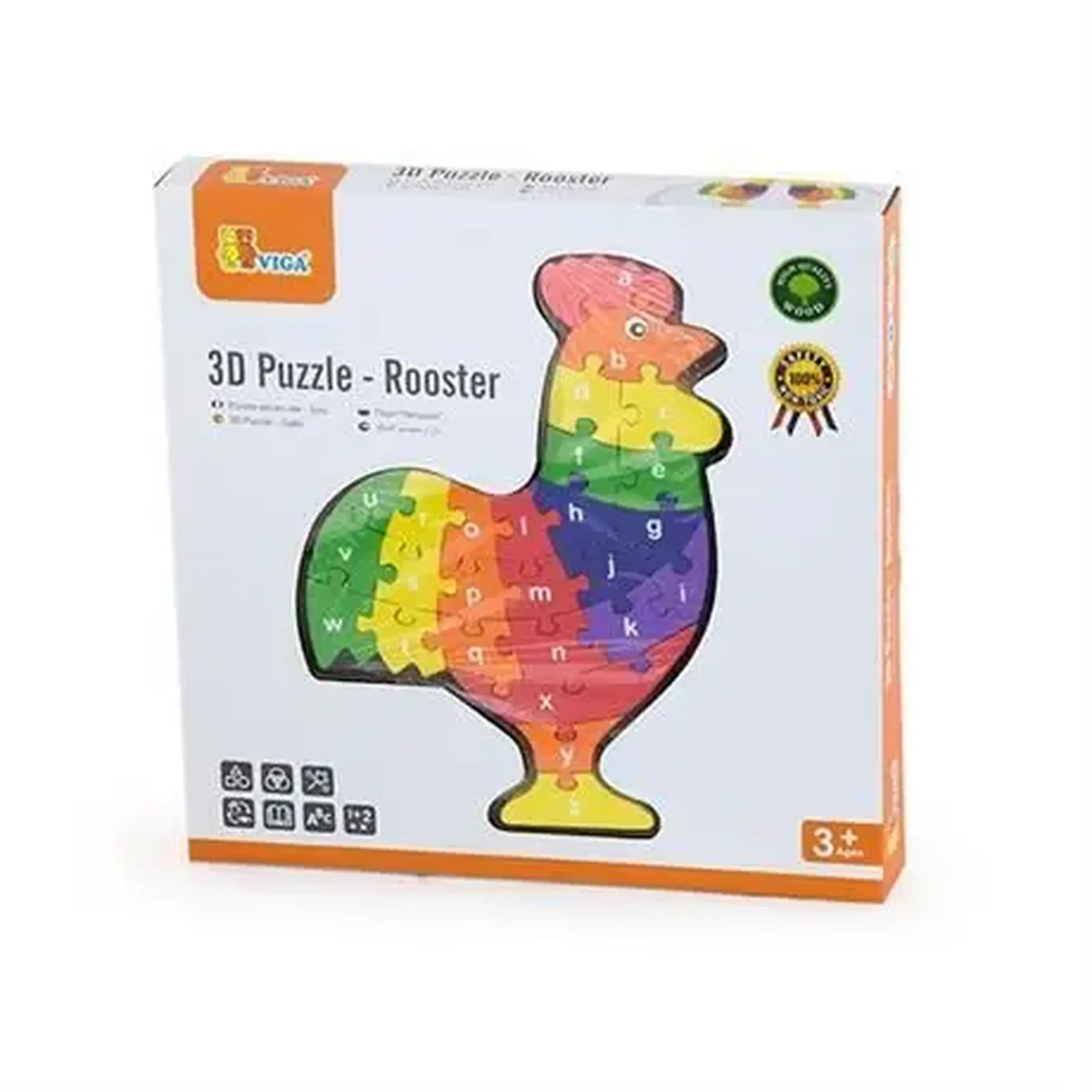 Puzzle 3D din lemn "Cocoș"