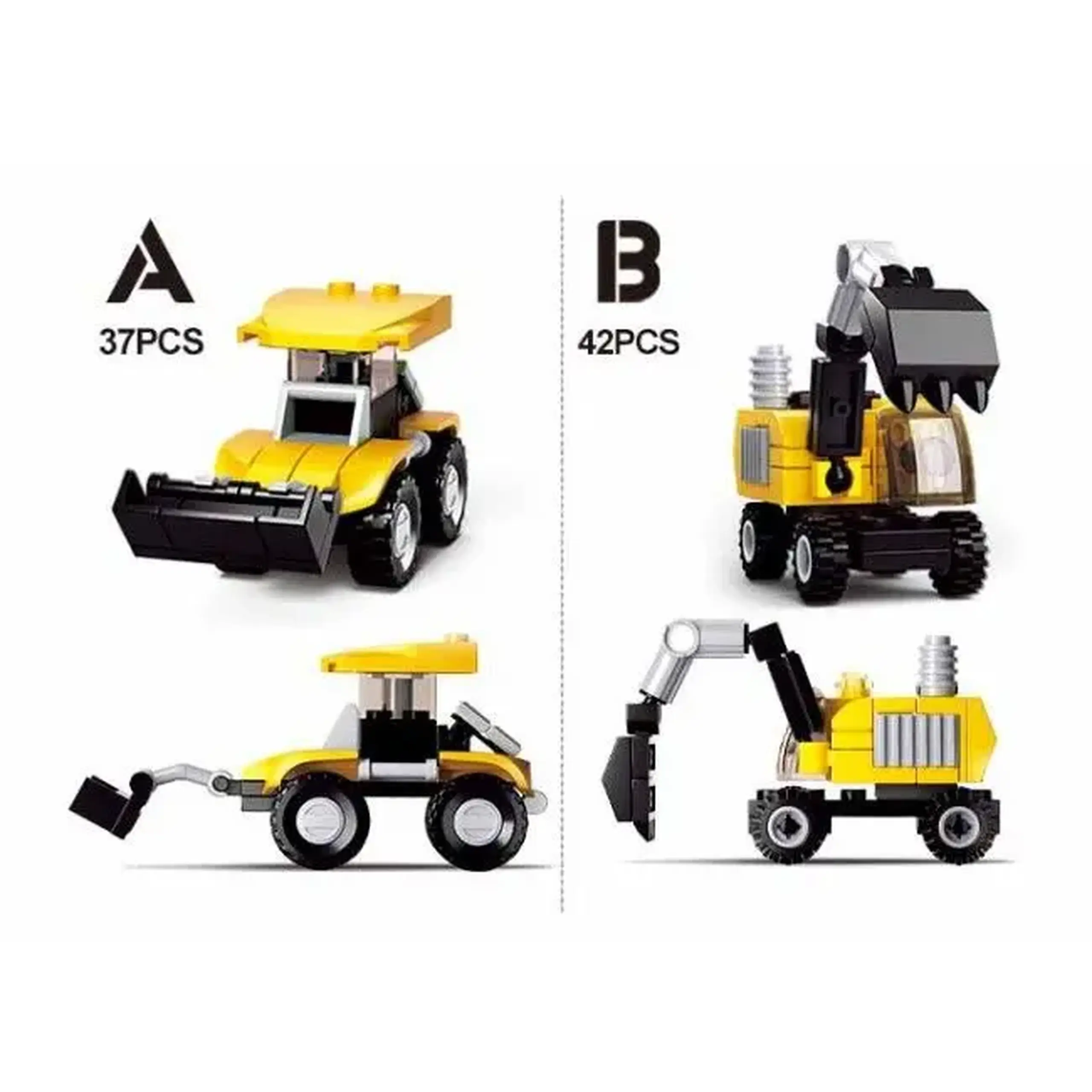 Set de construcție ”Echipament de construcție”, 4 modele, de la 30 pînă la 42 elem.