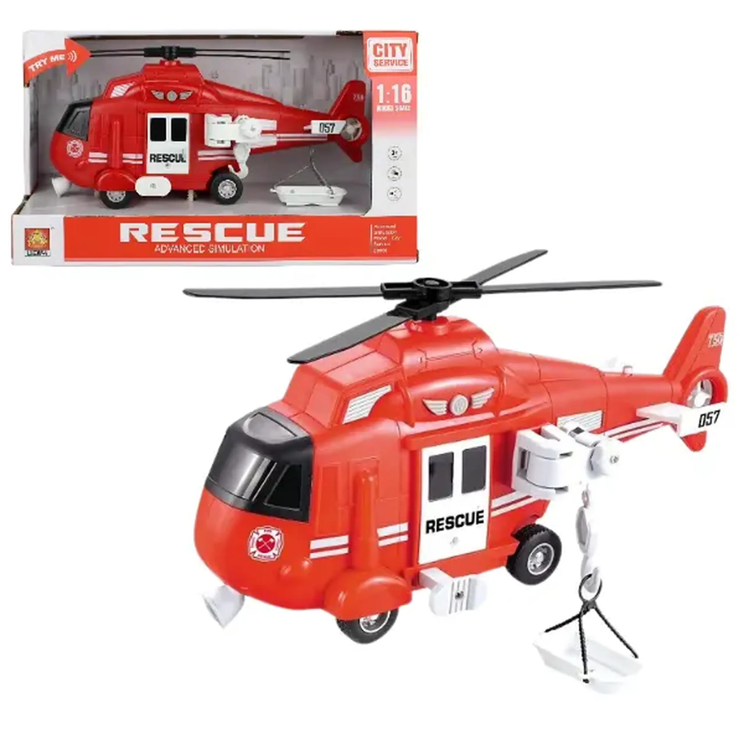 1:16 Elicopter cu inerție (lumină / sunet)