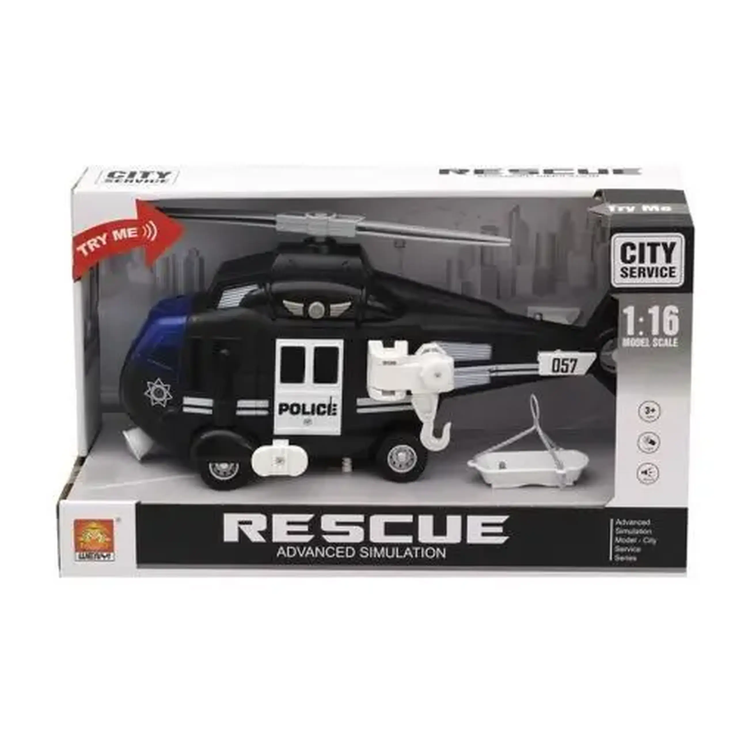 1:16 Elicopter de poliție cu fricțiune (lumini /sunete)