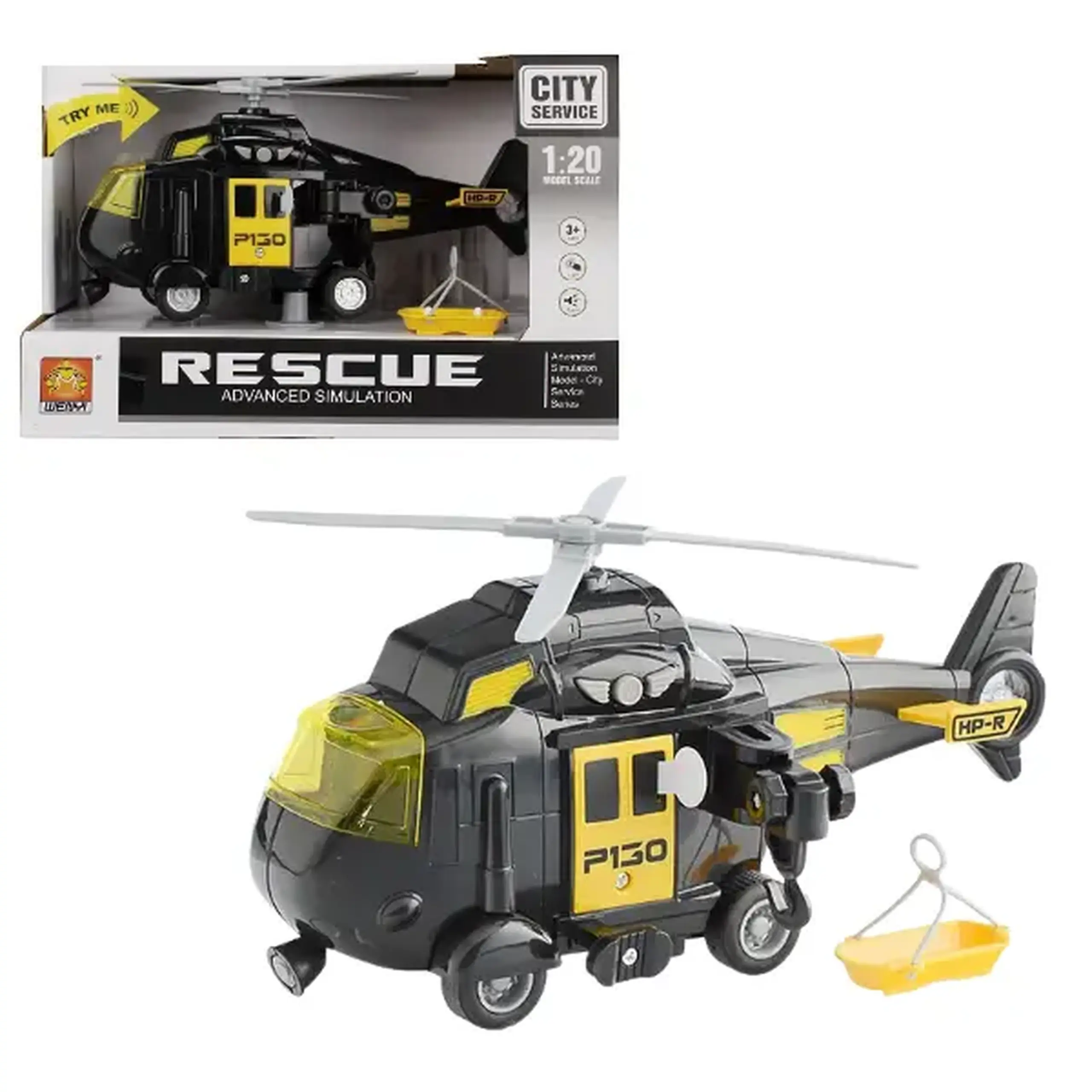 1:20 Elicopter de salvare cu fricțiune (lumini /sunete)