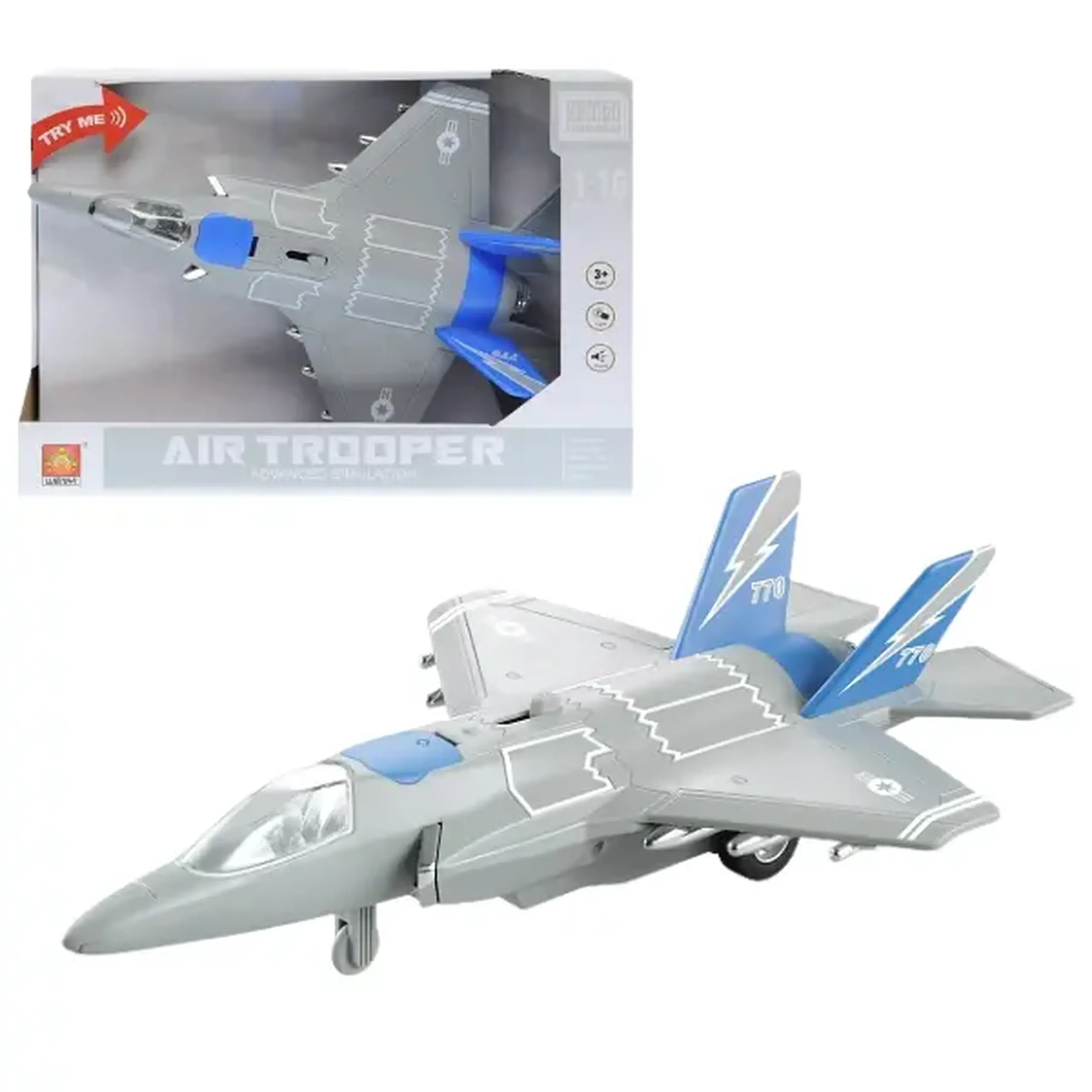 1:20 Avion cu inertie "Jet Fighter" (lumina/sunet)