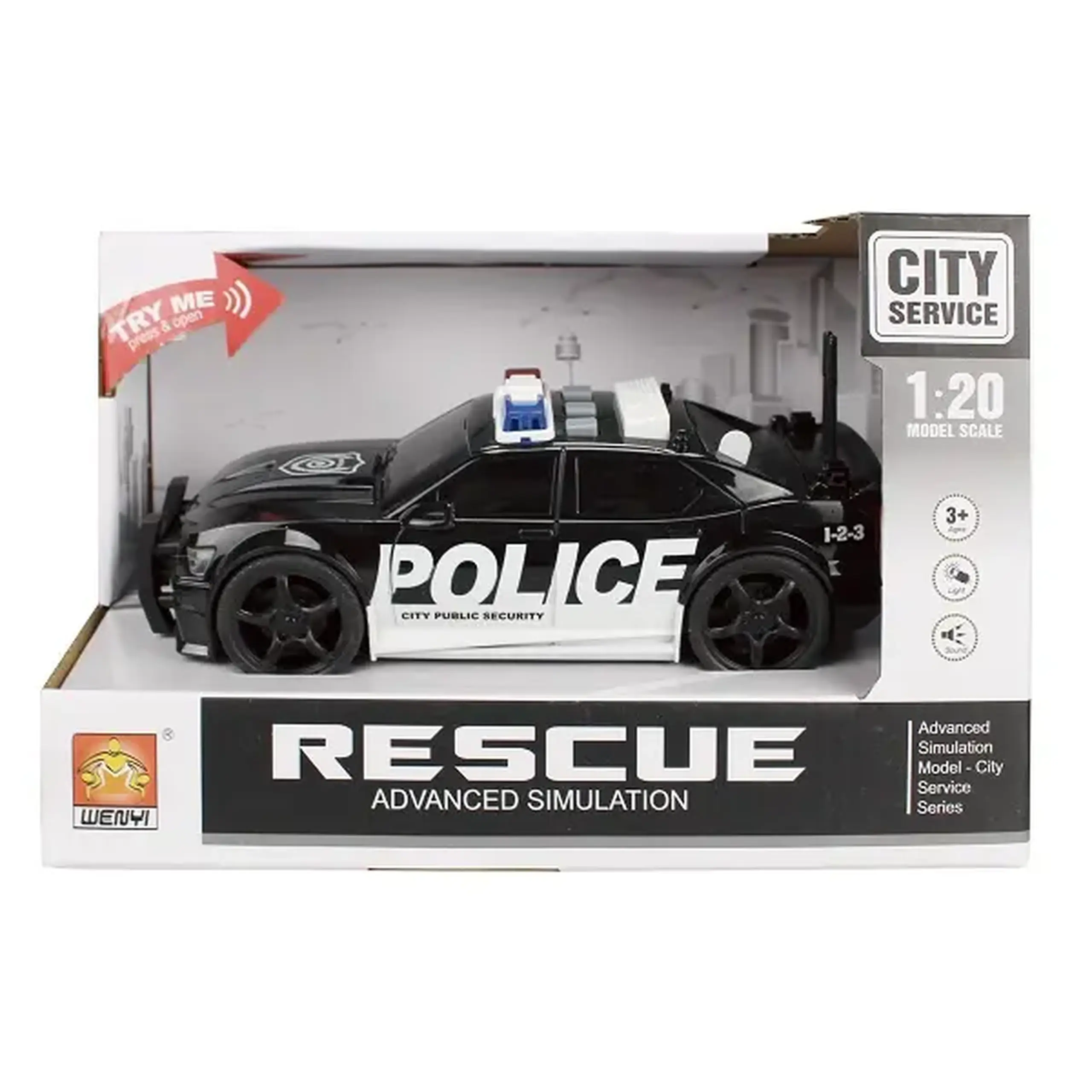 1:20 Mașină de poliție cu fricțiune (lumini /sunete)