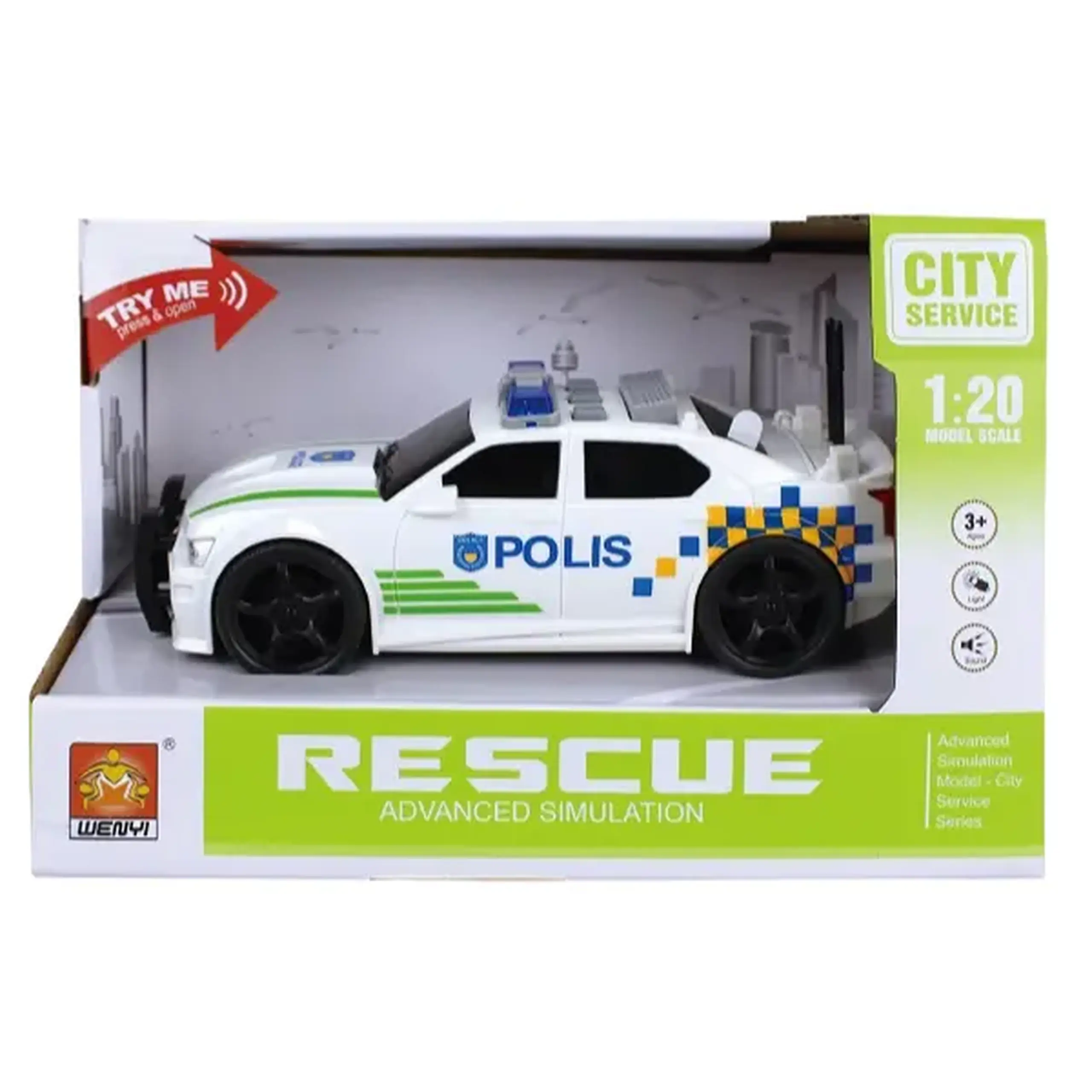 1:20 Mașină de poliție cu fricțiune (lumini /sunete)