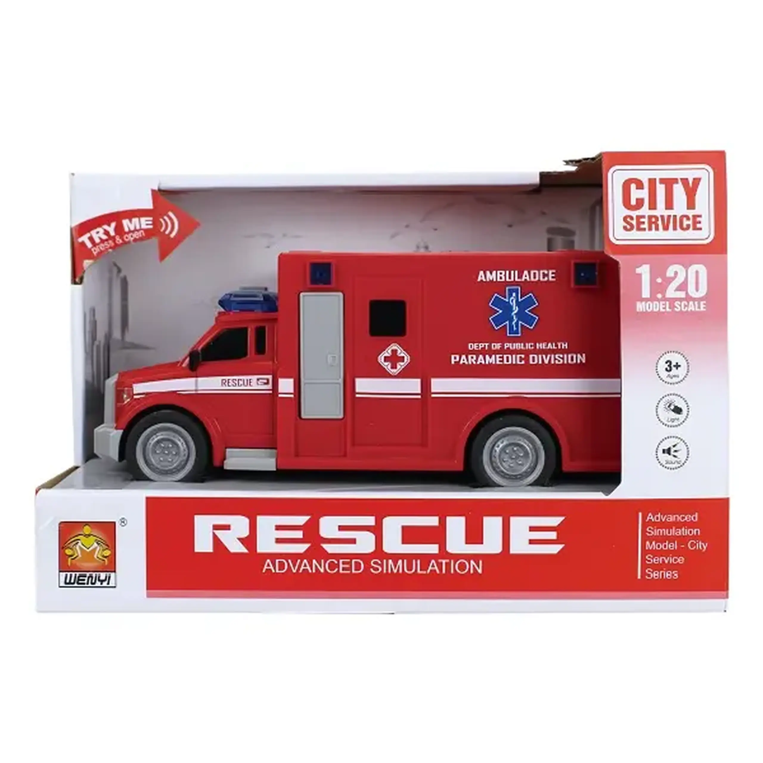 1:20 Ambulanță cu fricțiune (lumini /sunete)