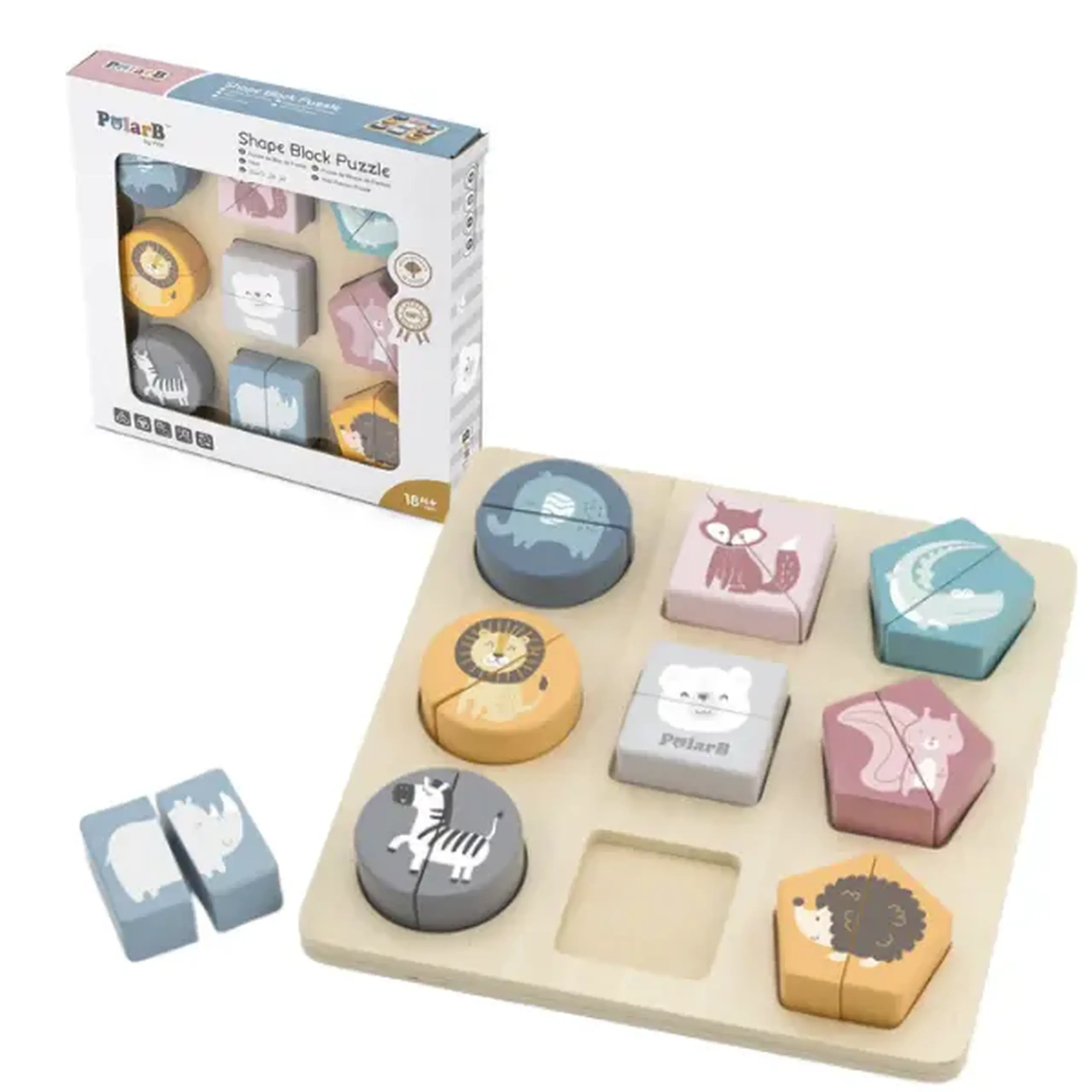 Puzzle-sorter din lemn “Animale sălbatice”