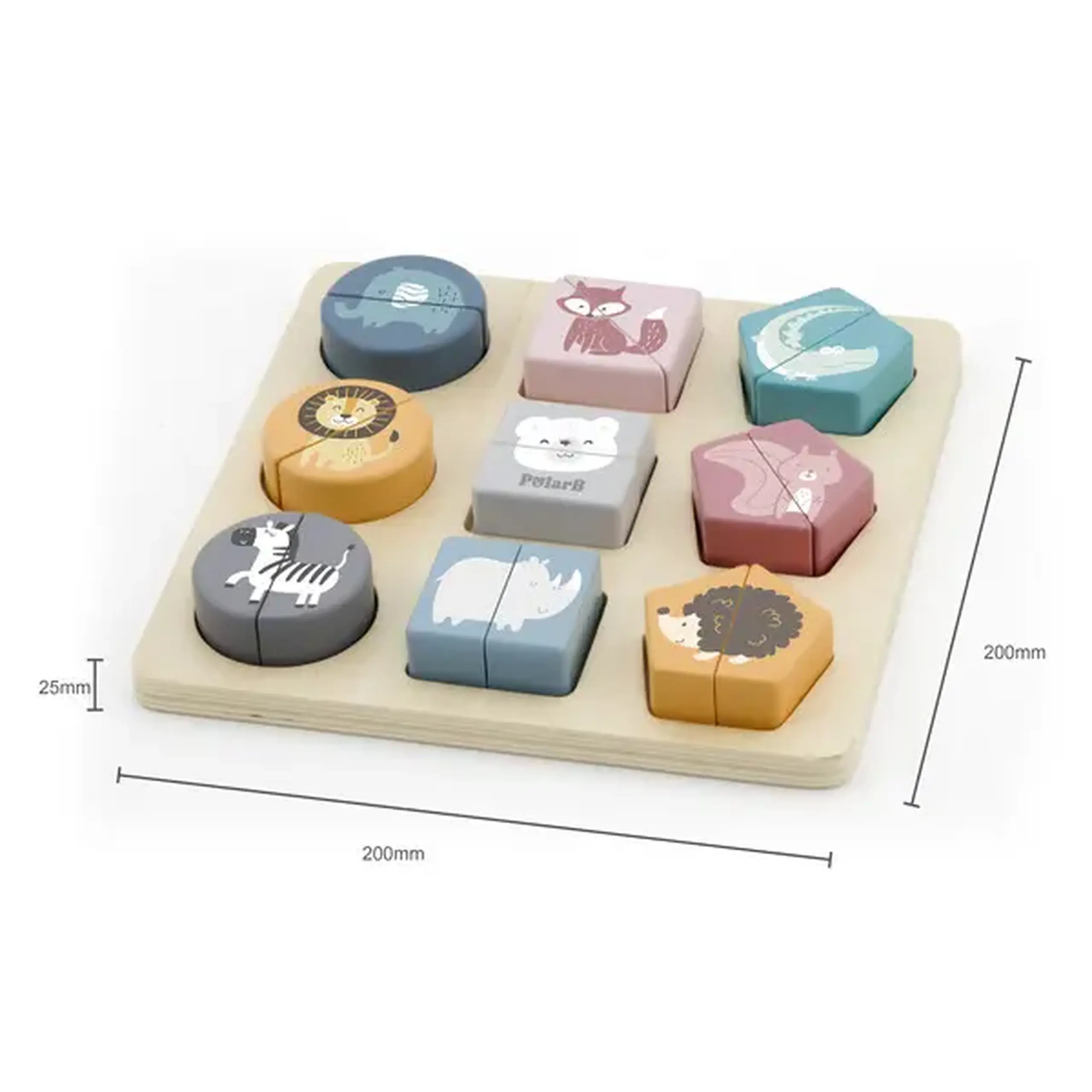 Puzzle-sorter din lemn “Animale sălbatice”