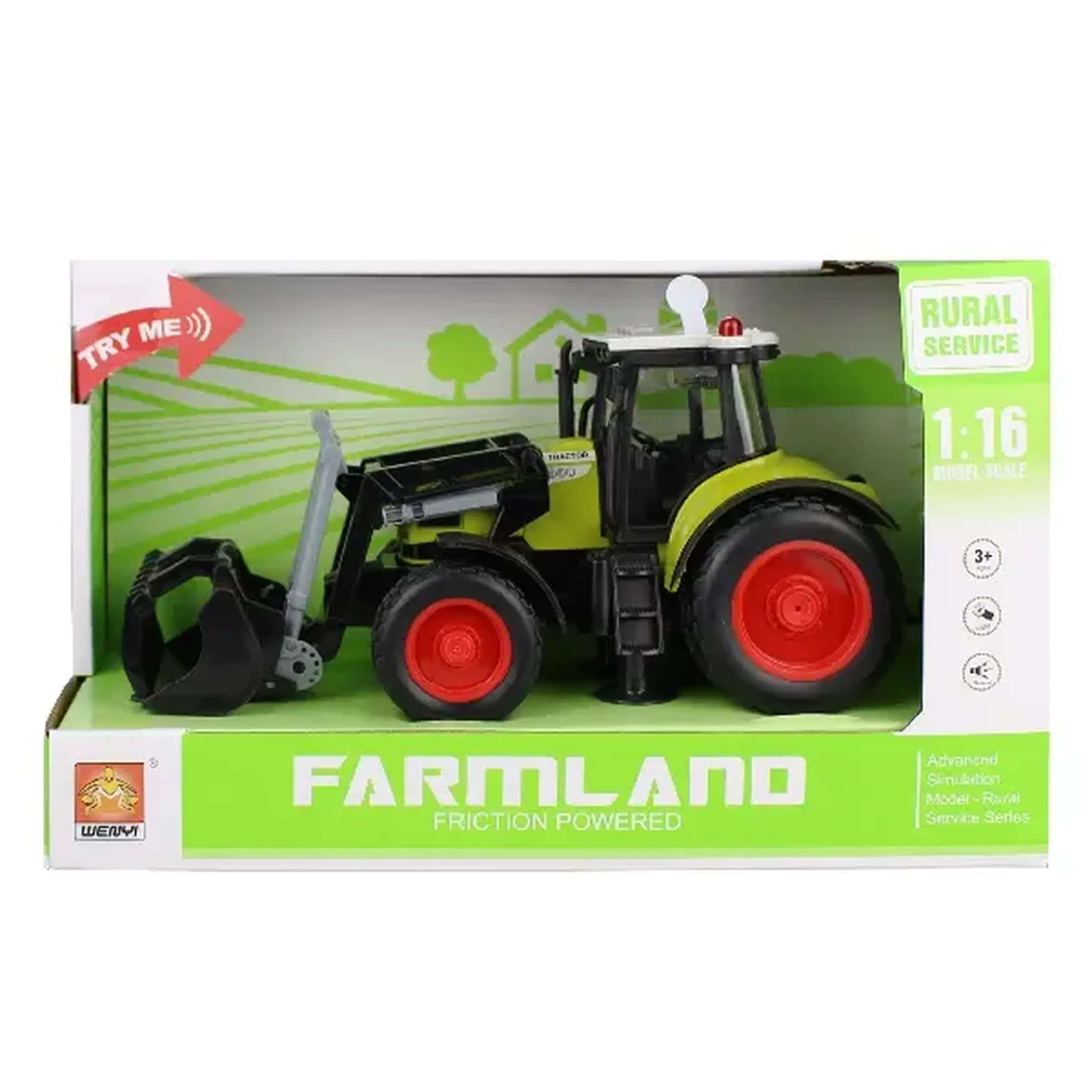 1:16 Tractor cu fricțiune „Farmland” (lumina/sunet)