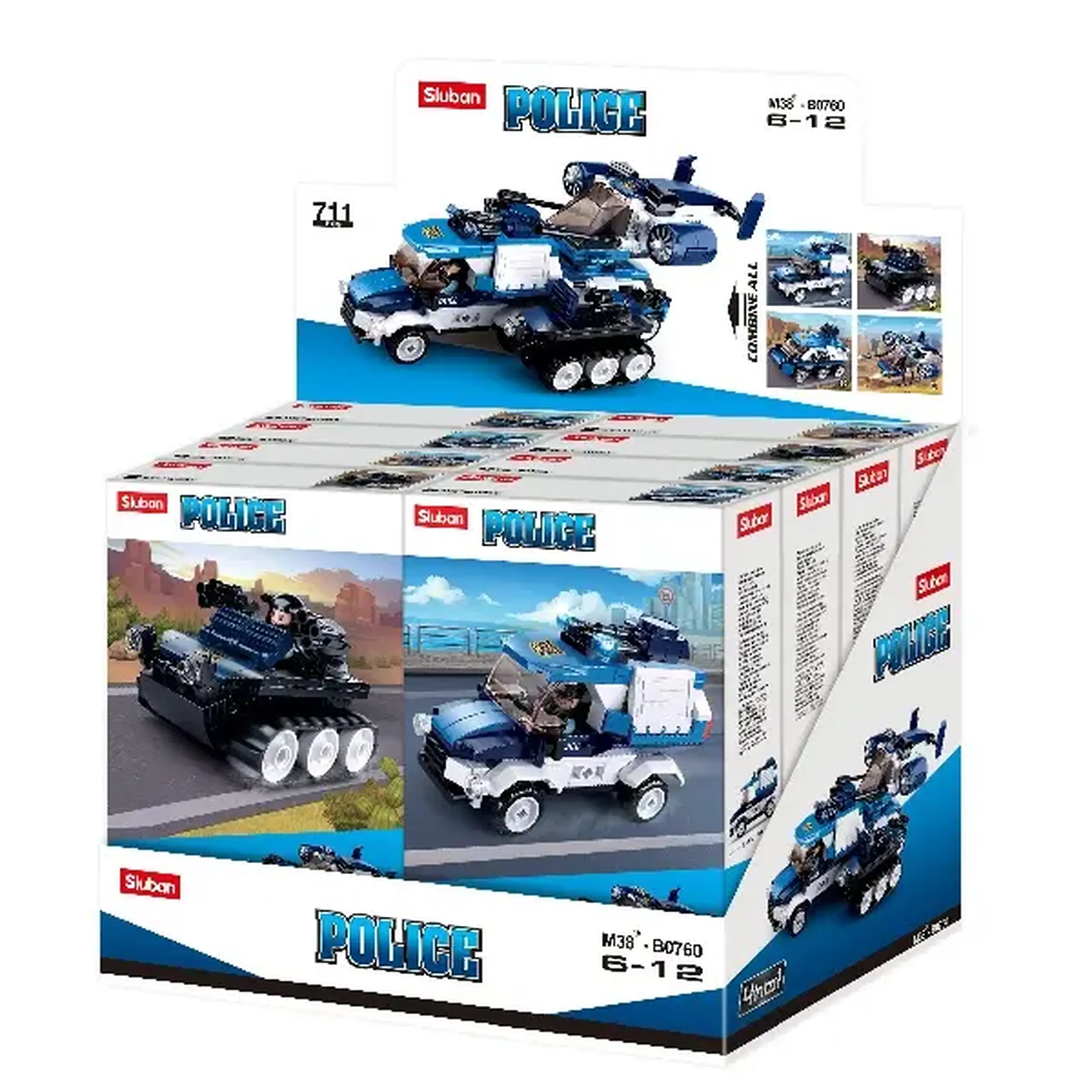 CONSTRUCTOR POLICE 4 INTO 1, 4 modele, de la 105 pînă la 116 elem.