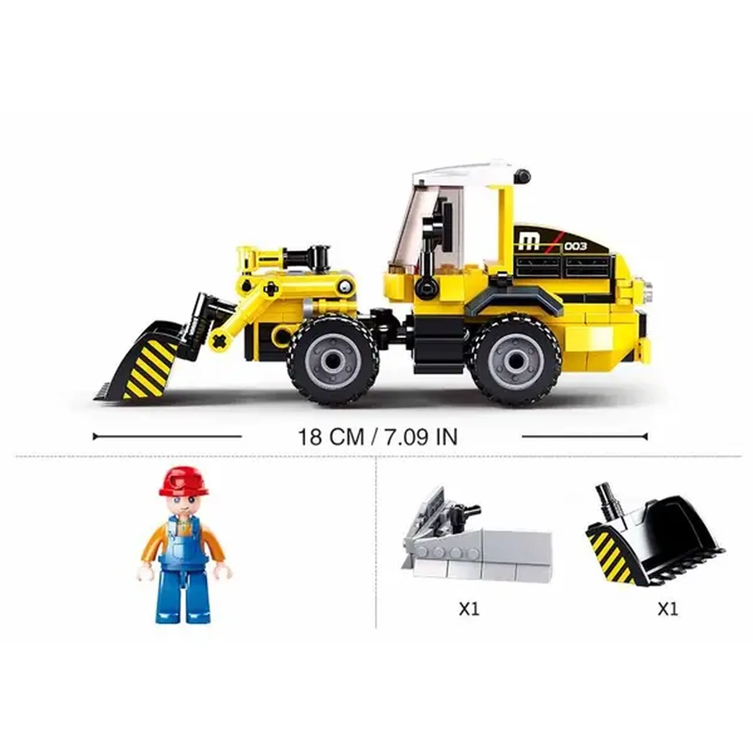 Set de construcție ”Buldozer 2 în 1”, 200 elem.