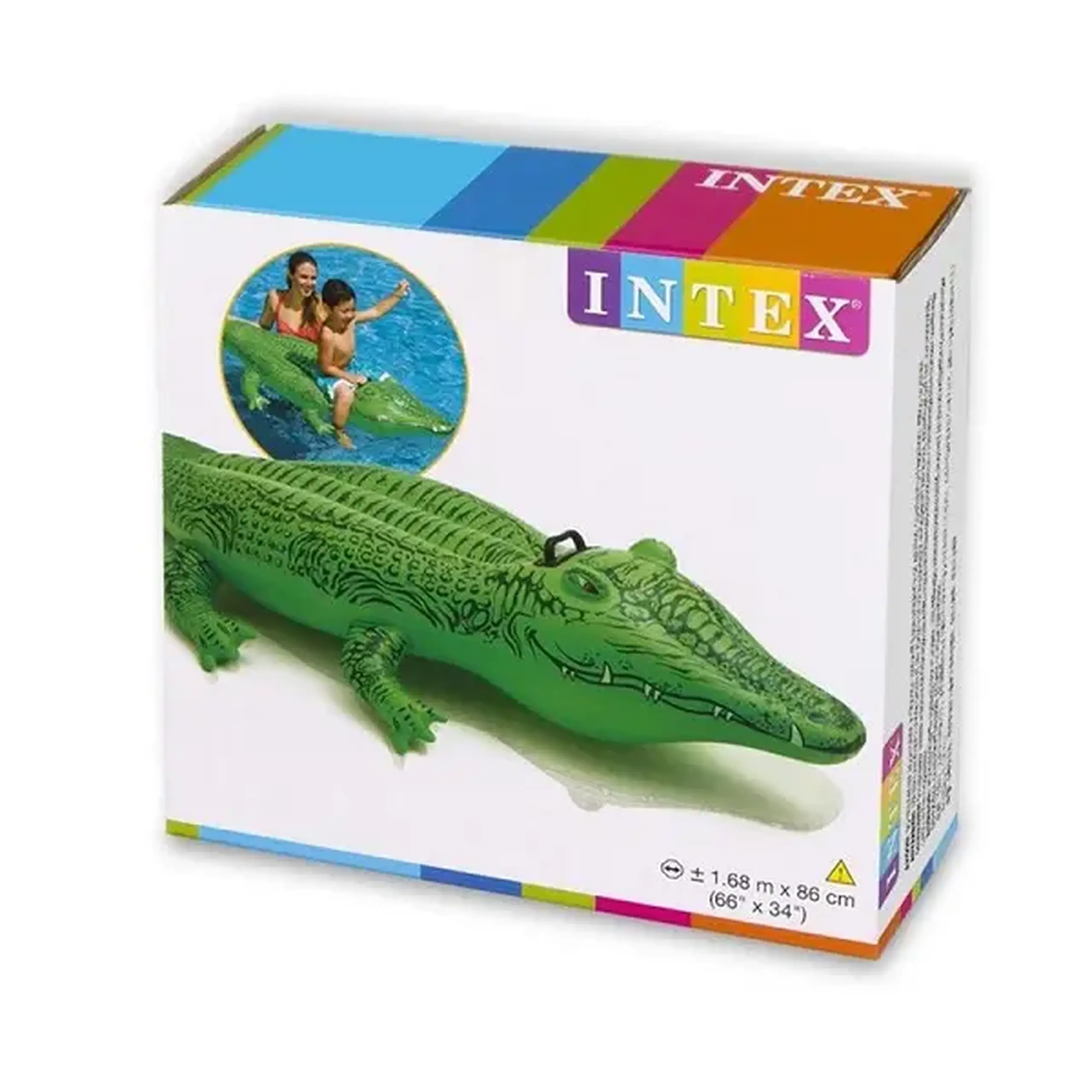 INTEX Plută-saltea gonflabilă “Crocodil” cu mâner, 168х86 cm, până la 40 kg, 3+