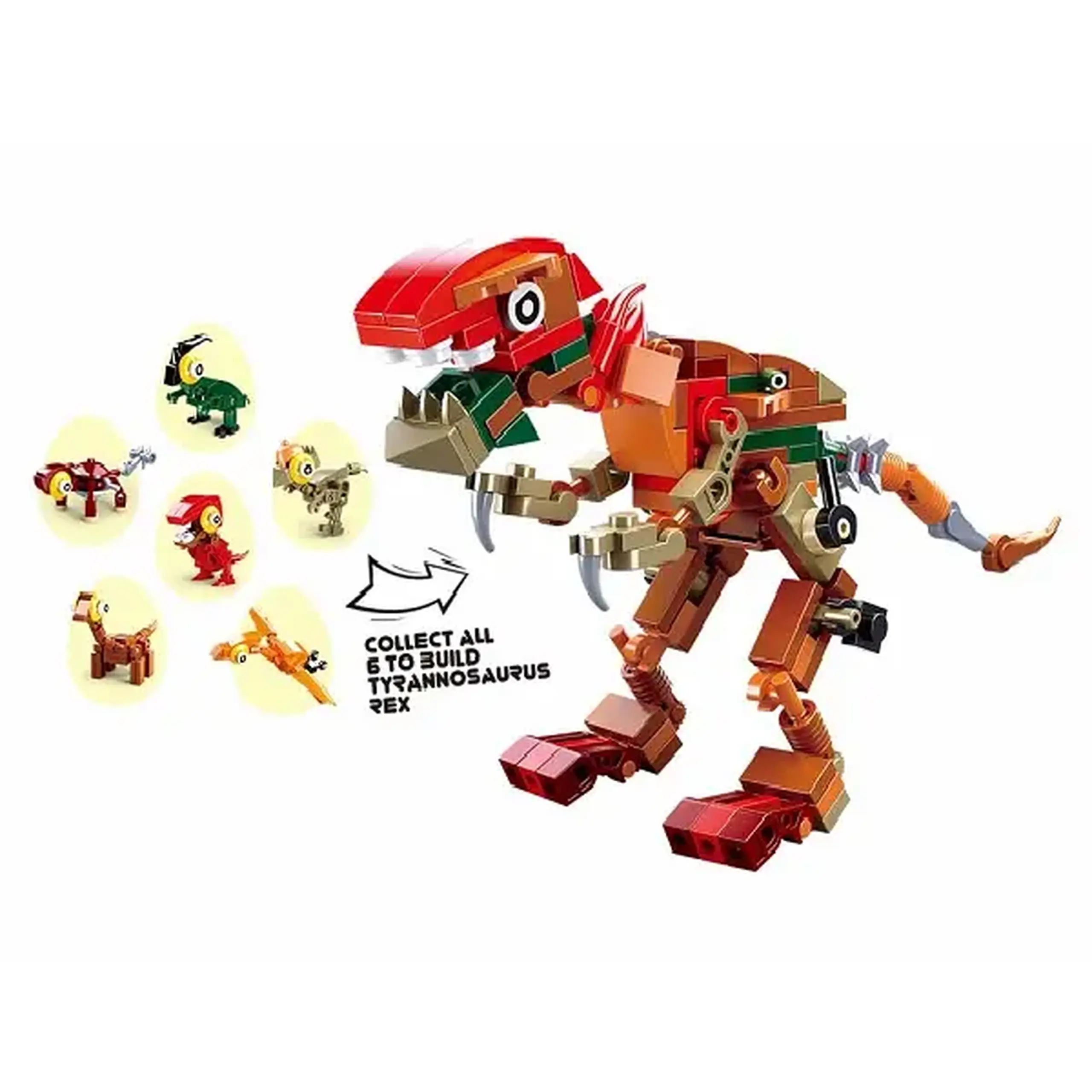 CONSTRUCTOR QBRICKS — Egg Dino, 12 modele, de la 40 pînă la 50 elem.